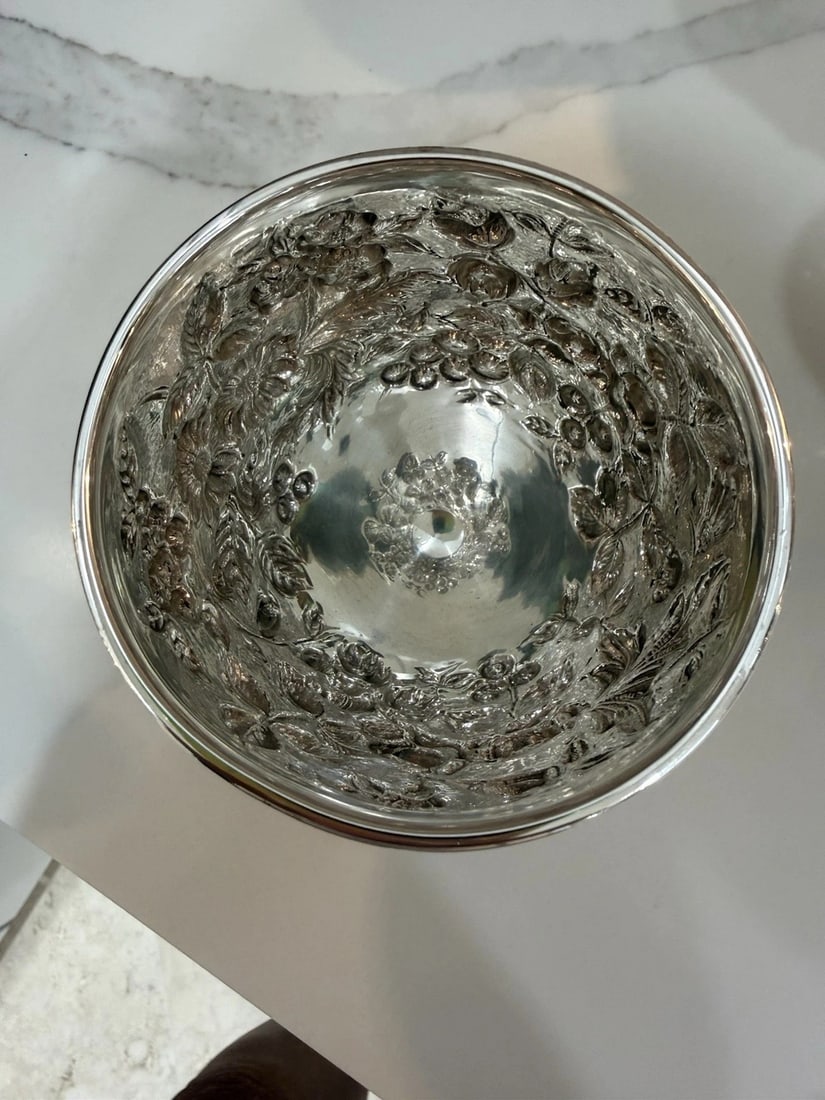 12 Early Kirk Repousse Sterling Silver Goblets Immaculate - 7