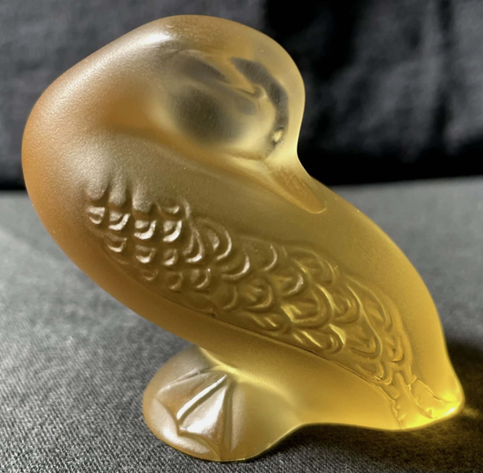 Lalique Signed Crystal Dove Trinket Dish MAde in France: Lalique Signed Crystal Trinket Dish MAde in France. Measures approx 4 inches wide by 4 inches tall