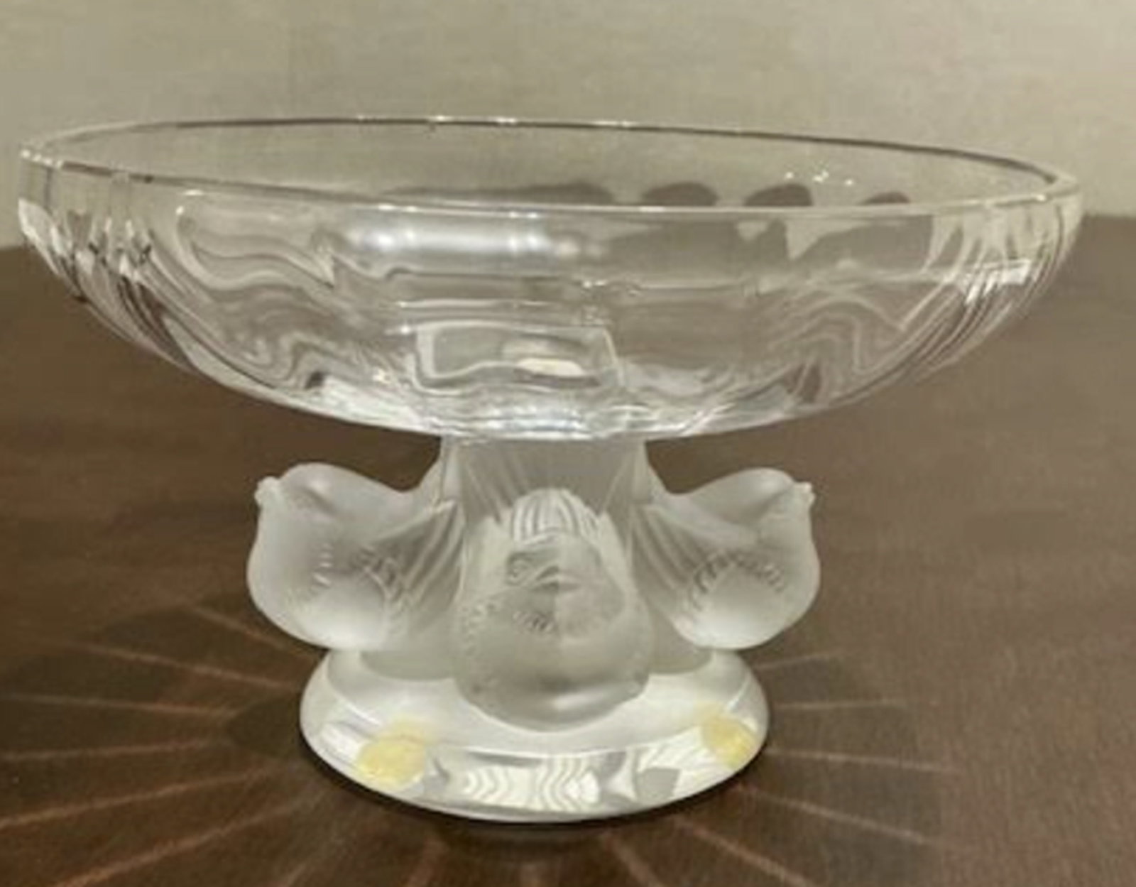 Lalique Signed Crystal"Nogent" Bowl With Birds Made in France: Lalique Signed Crystal"Nogent" Bowl With Birds Made in France. Measures approx 5.5 inches across 3.5 inches tall