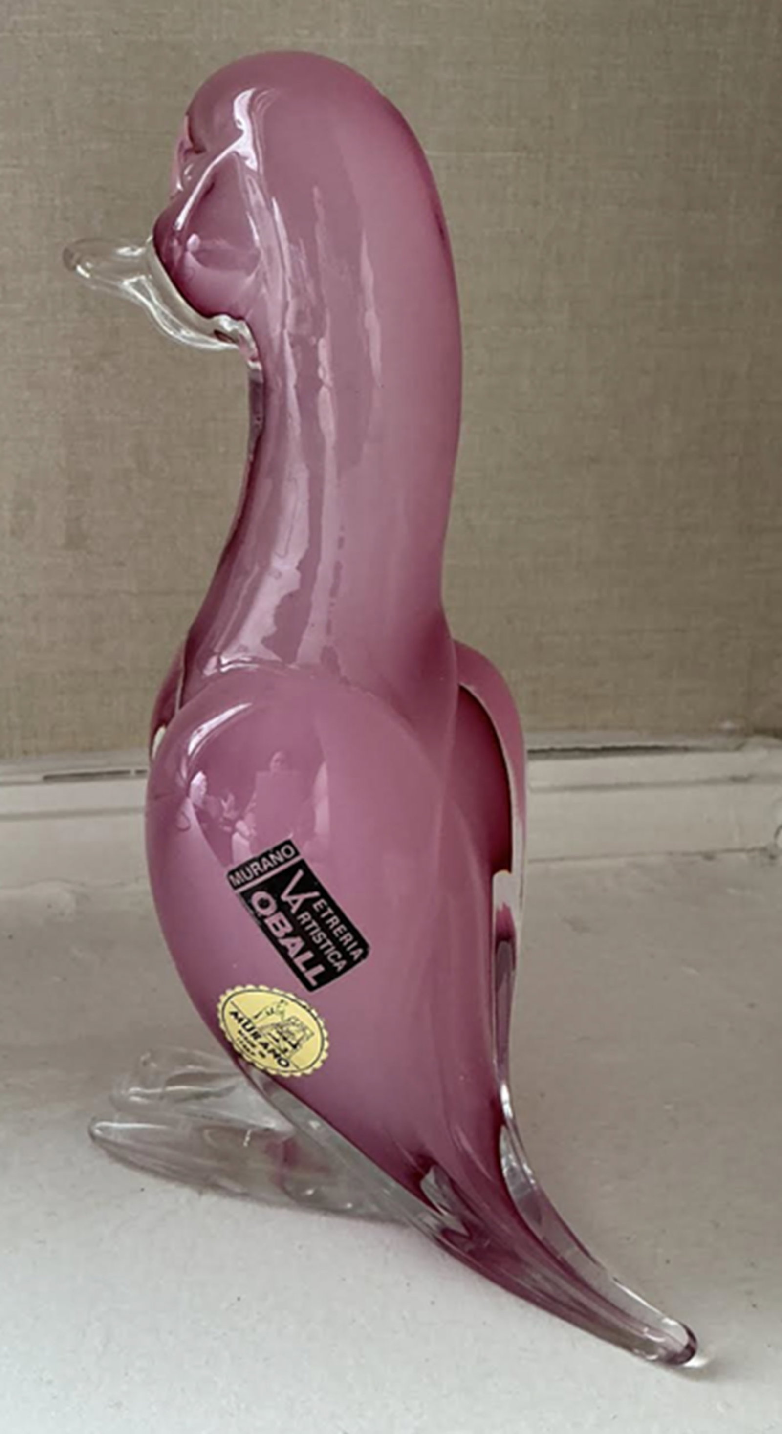 Vetreria Murano Glass Oball Raspberry Pink Duck Stickers Made in Italy (1 of 6)