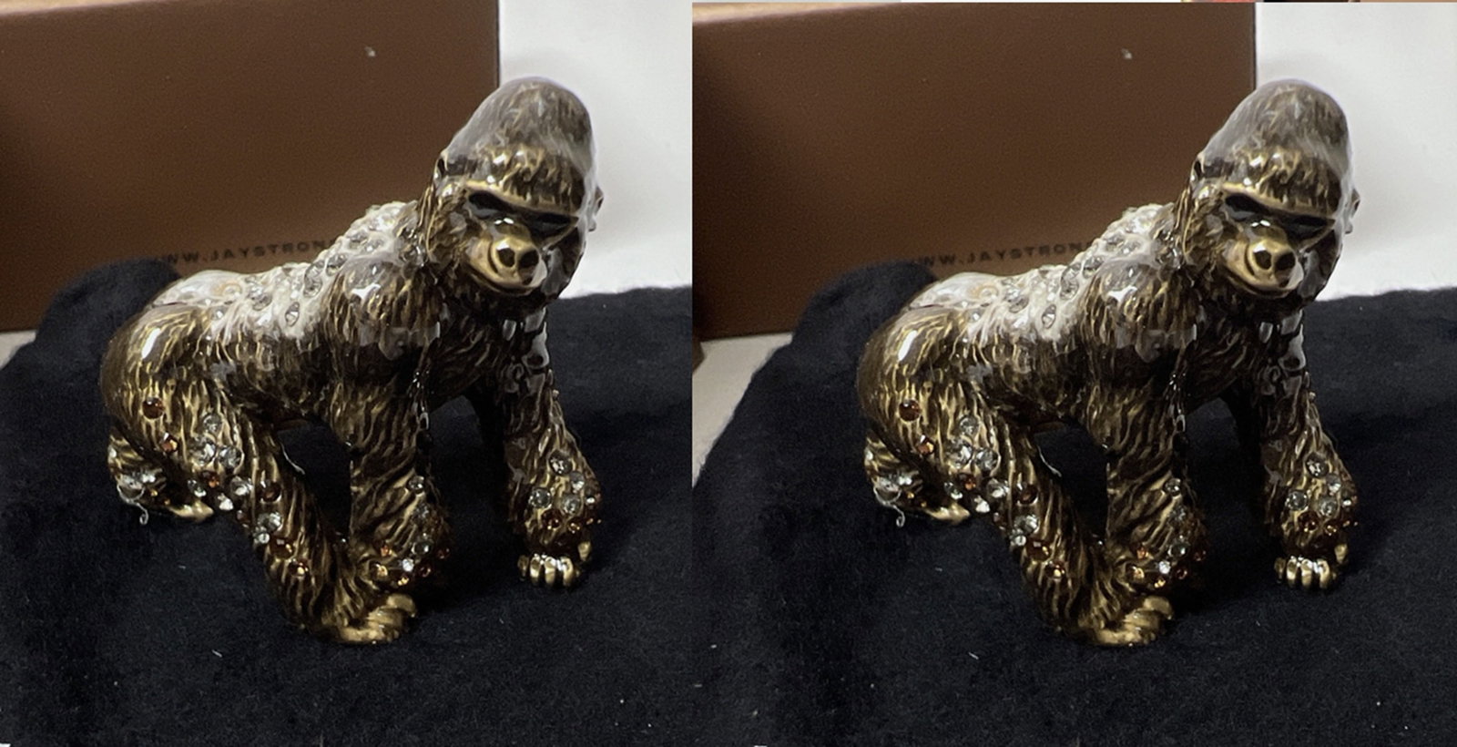 Jay Strongwater Baby Gorilla Figruine Statuette New With Box And Pouch (1 of 5)