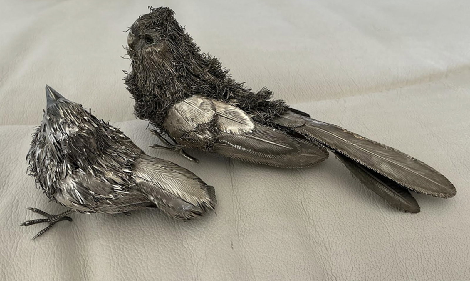 Buccellati Sterling Silver Hand made Furry Bird Pheasant Figurine Statuette Made in Italy 1960's (1 of 6)