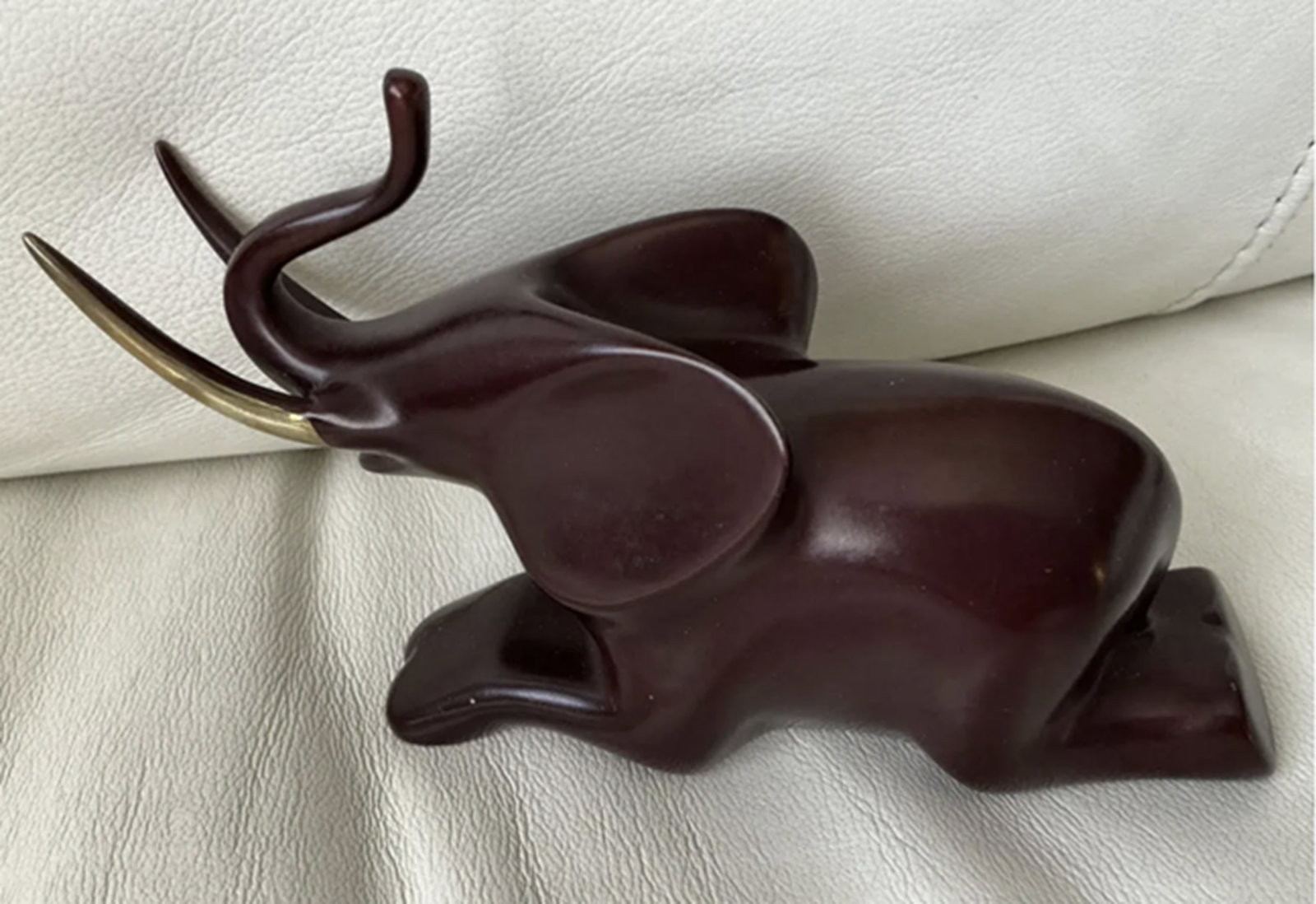 Loet Vanderveen Signed Bronze Lying Elephant Sculpture 133/2500 Figurine Statuette (1 of 5)