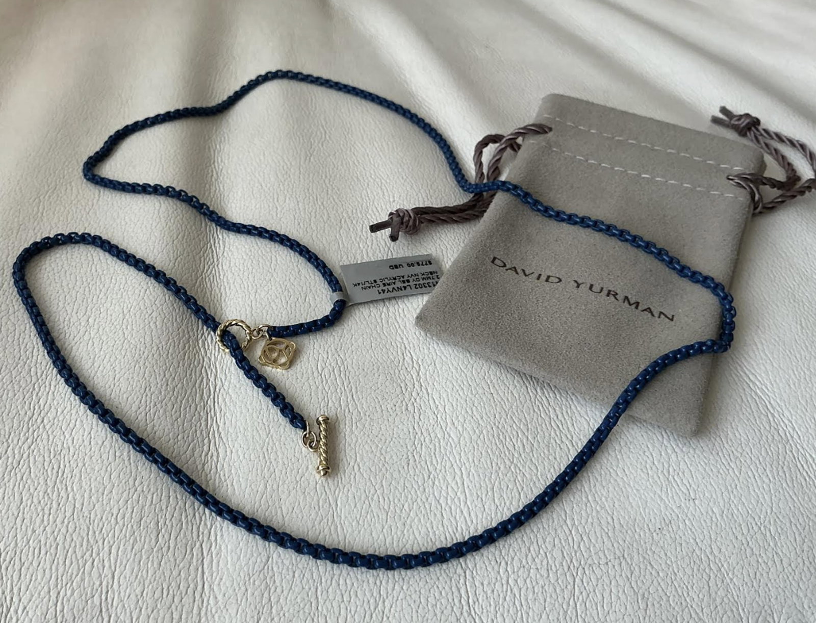 DAVID YURMAN Ladies 2.7mm Bel Aire Box Chain 27 inches Toggle Necklace Navy Blue (1 of 3)