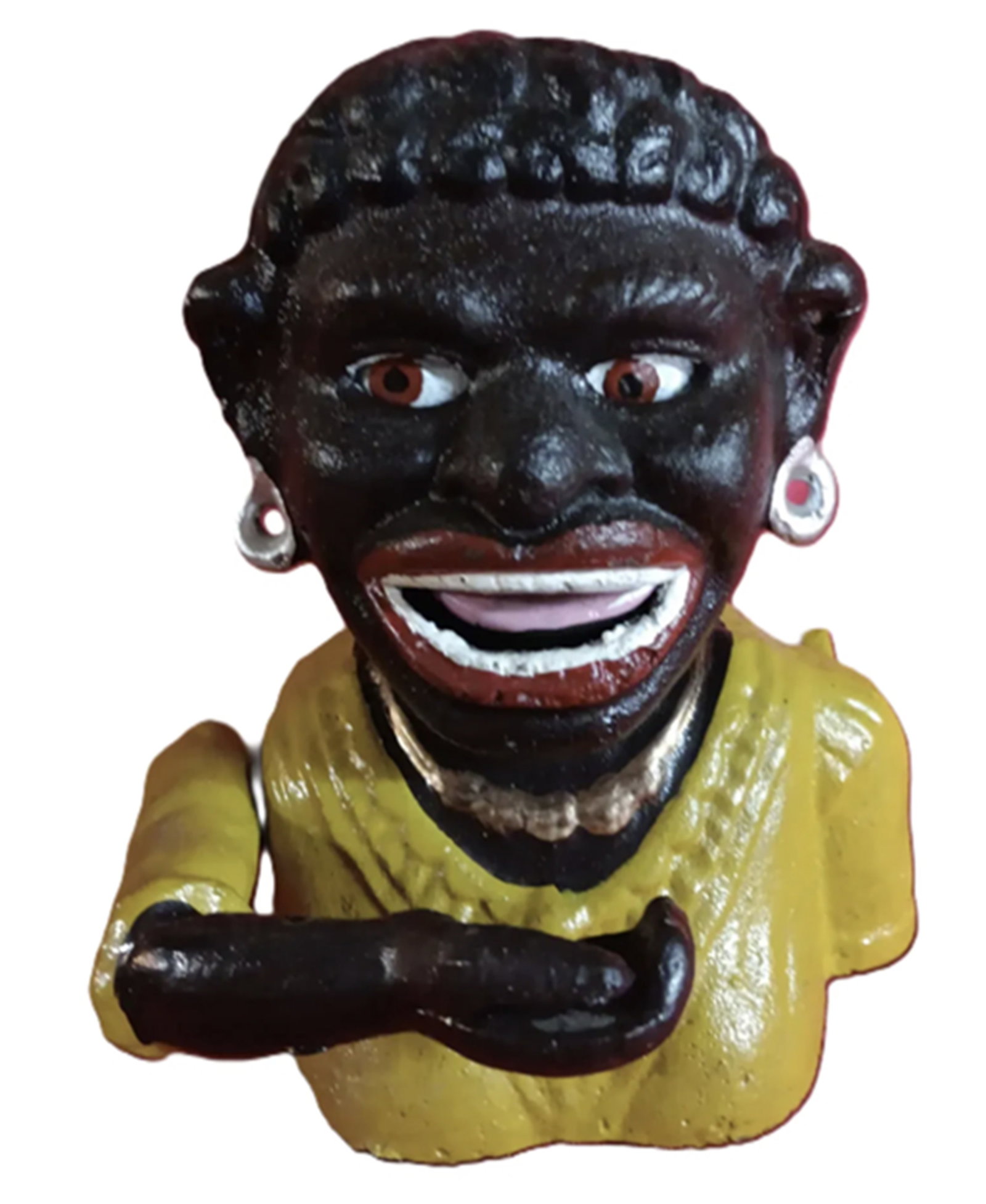 Black Americana JE STEVENS Dinah Cast Iron Mechanical Bank: Black Americana JE STEVENS Dinah Cast Iron Mechanical Bank. Repro Collection of 1930 Measures approx 5.5 inches by 4.5 inches