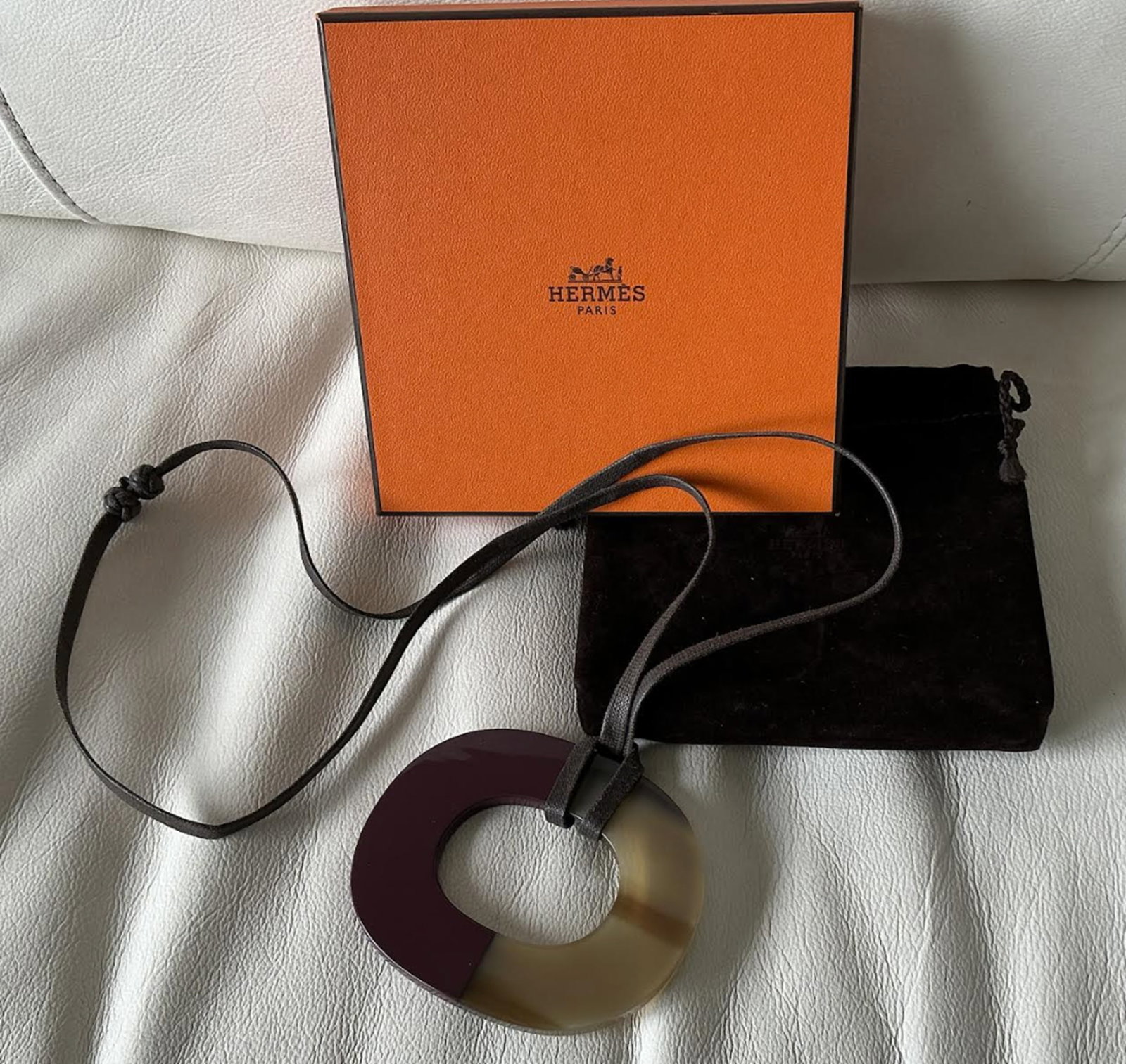 Hermes Ismu Buffalo Horn Necklace 20 inches (1 of 9)