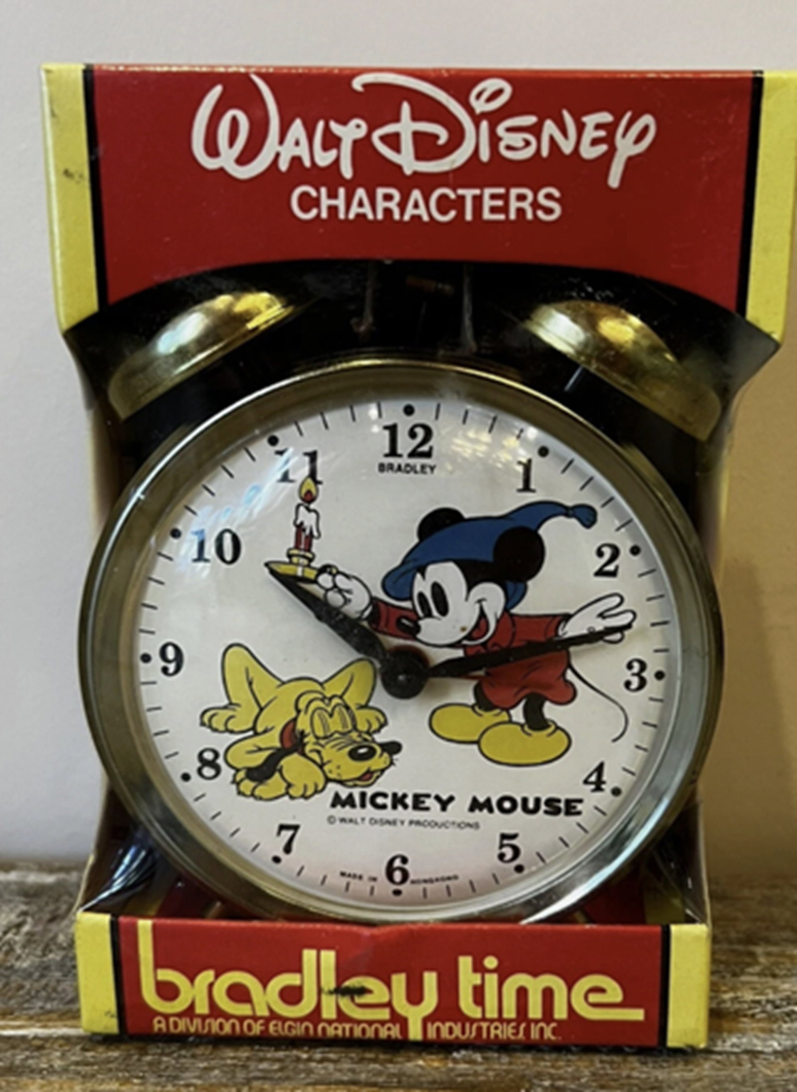 Walt Disney Bradley Mickey Mouse & Pluto Sleep Time Alarm Clock In Original Box (1 of 5)