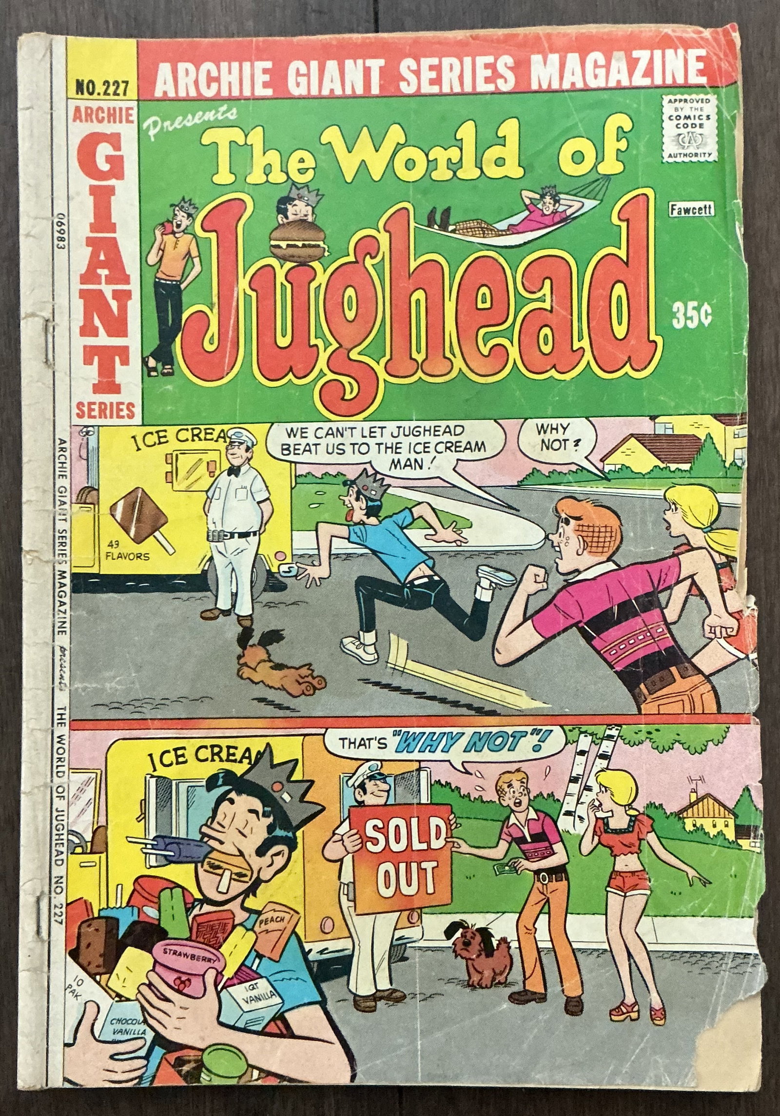 Archie Giant Series 1974 The World of Jughead No. 227: The World of Jughead No. 227 is a vintage Archie Giant Series comic book published by Archie Comics and distributed by Fawcett Publications. This classic issue centers on Jughead Jones, one of Riverda
