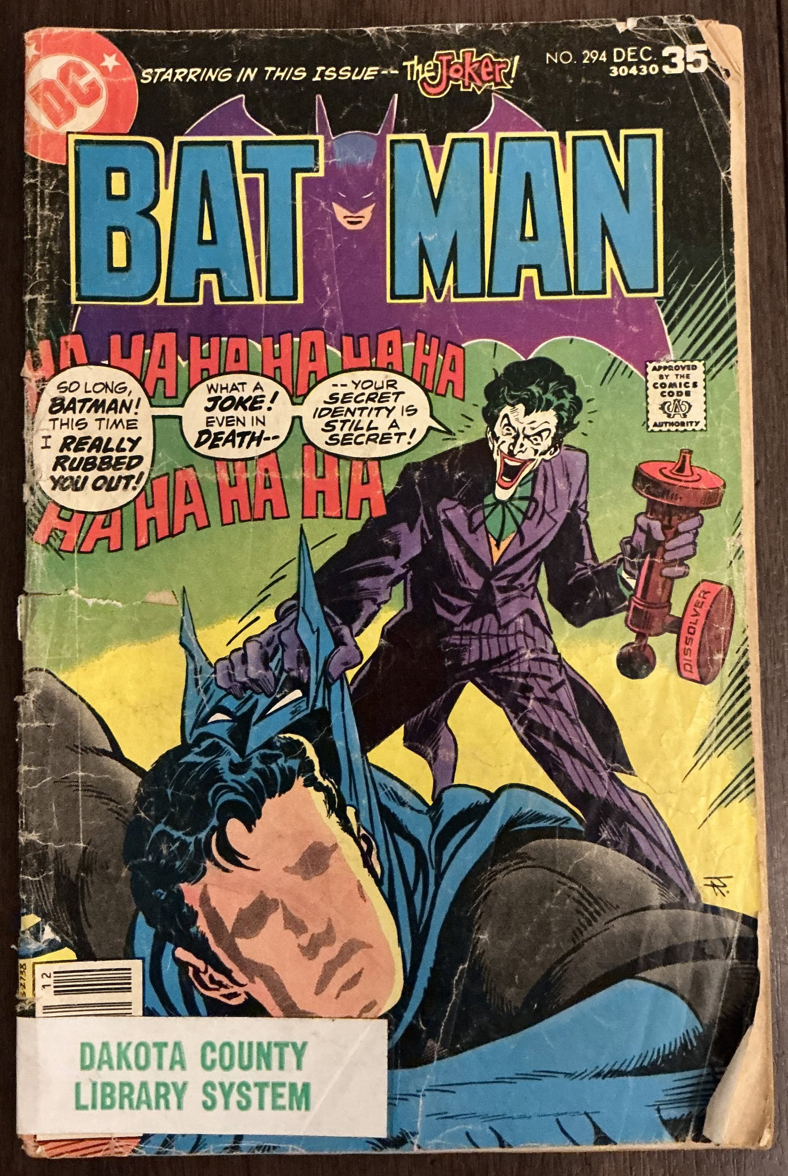 DC COMICS 1977 Batman Featuring The Joker No. 294 (1 of 5)