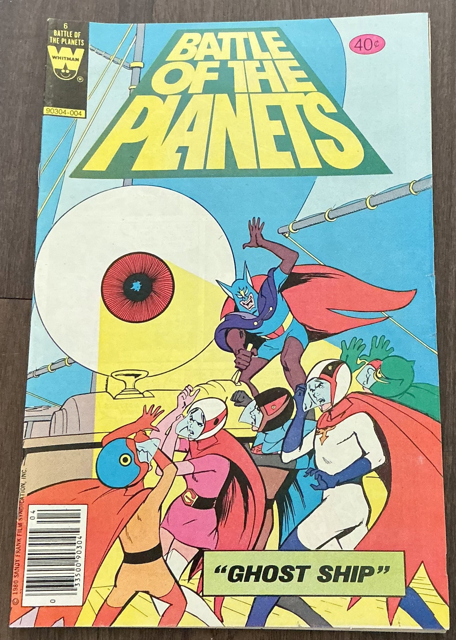 Sandy Frank Film Syndiction 1980 Battle of the Planets Ghost Ship No. 6: Battle of the Planets Ghost Ship No. 6 is a colorful 1980 Whitman comic adaptation based on the popular Japanese anime series Science Ninja Team Gatchaman, released in the United States as Battle of t