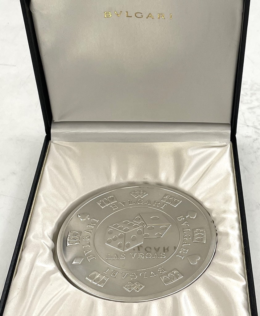 Bulgari Bvlgari Sterling Silver Las Vegas Casino Chip Coin New in Box (1 of 7)