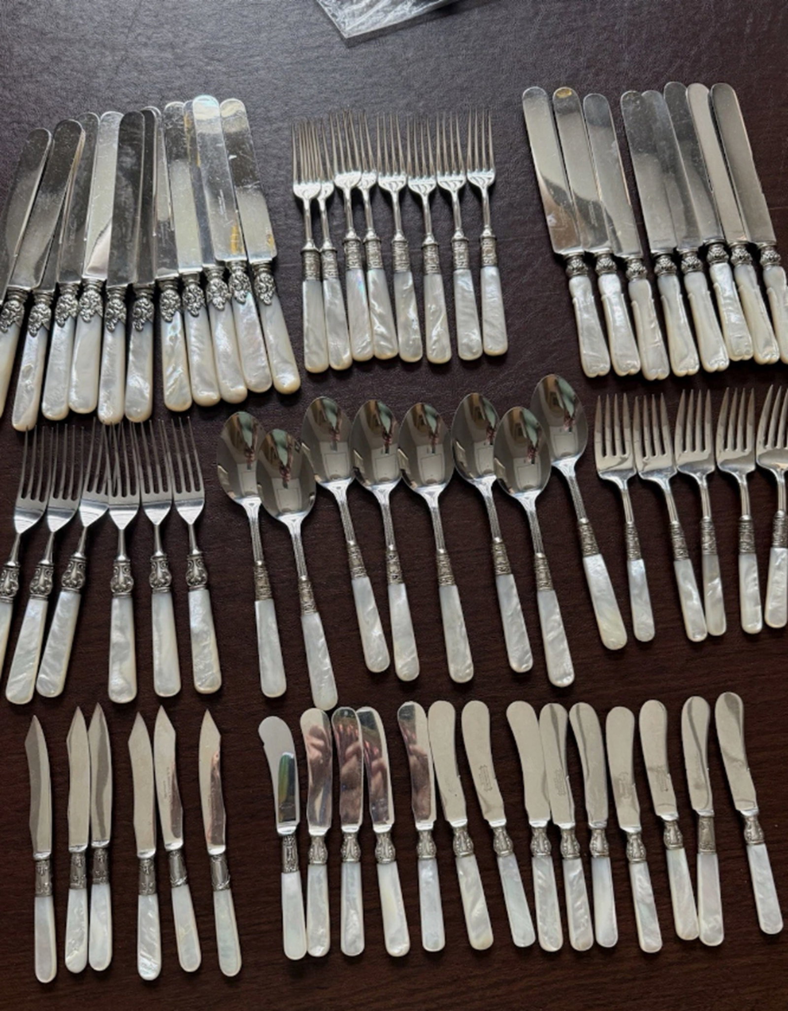 73 Pcs of Sterling And Mother Of Pearl Flatware (1 of 7)