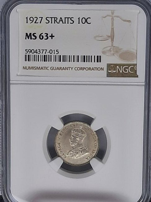1927 Straits 10C NGC MS63+ (1 of 2)