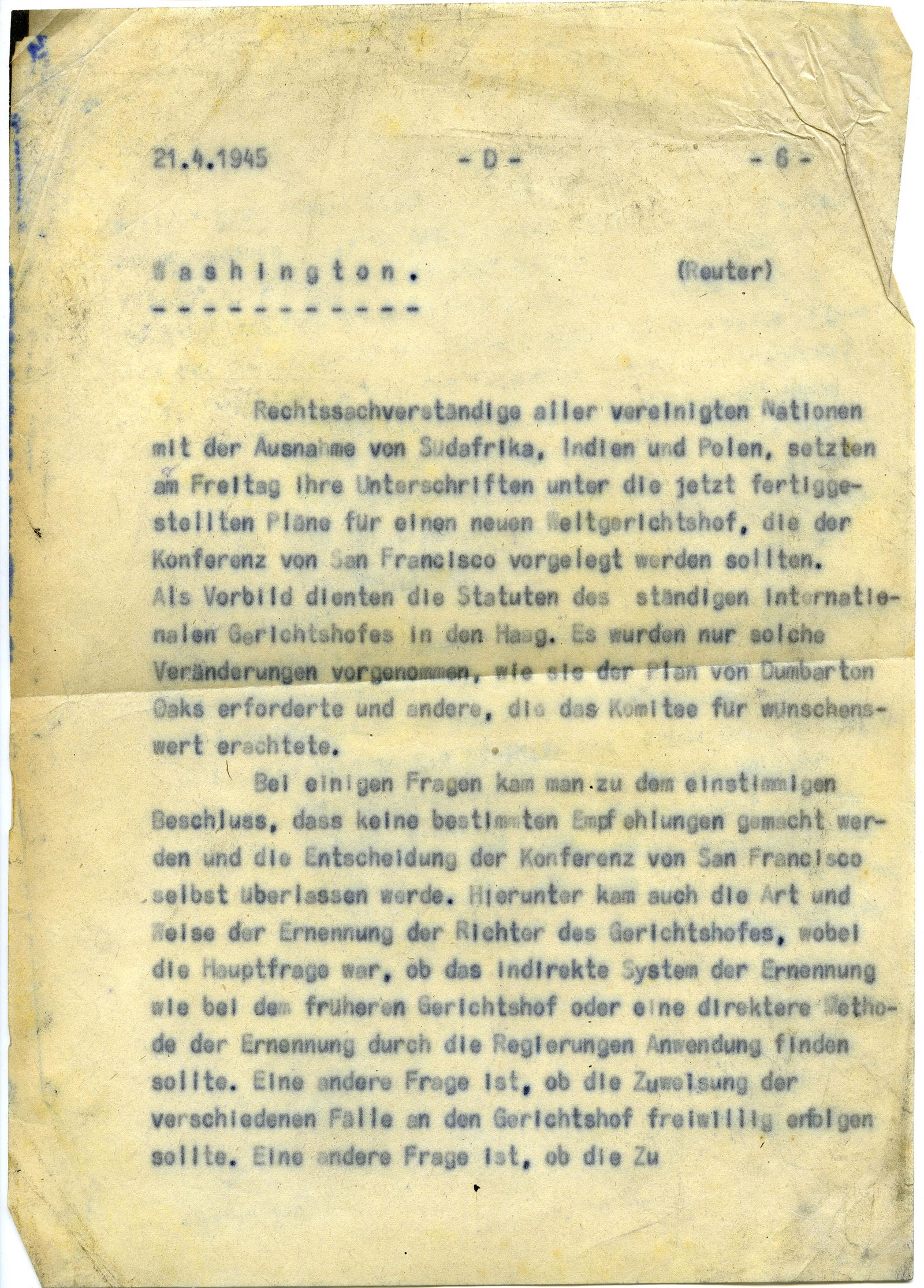 3 typewritten press dispatches containing. 3 depeches de presse. (1 of 3)