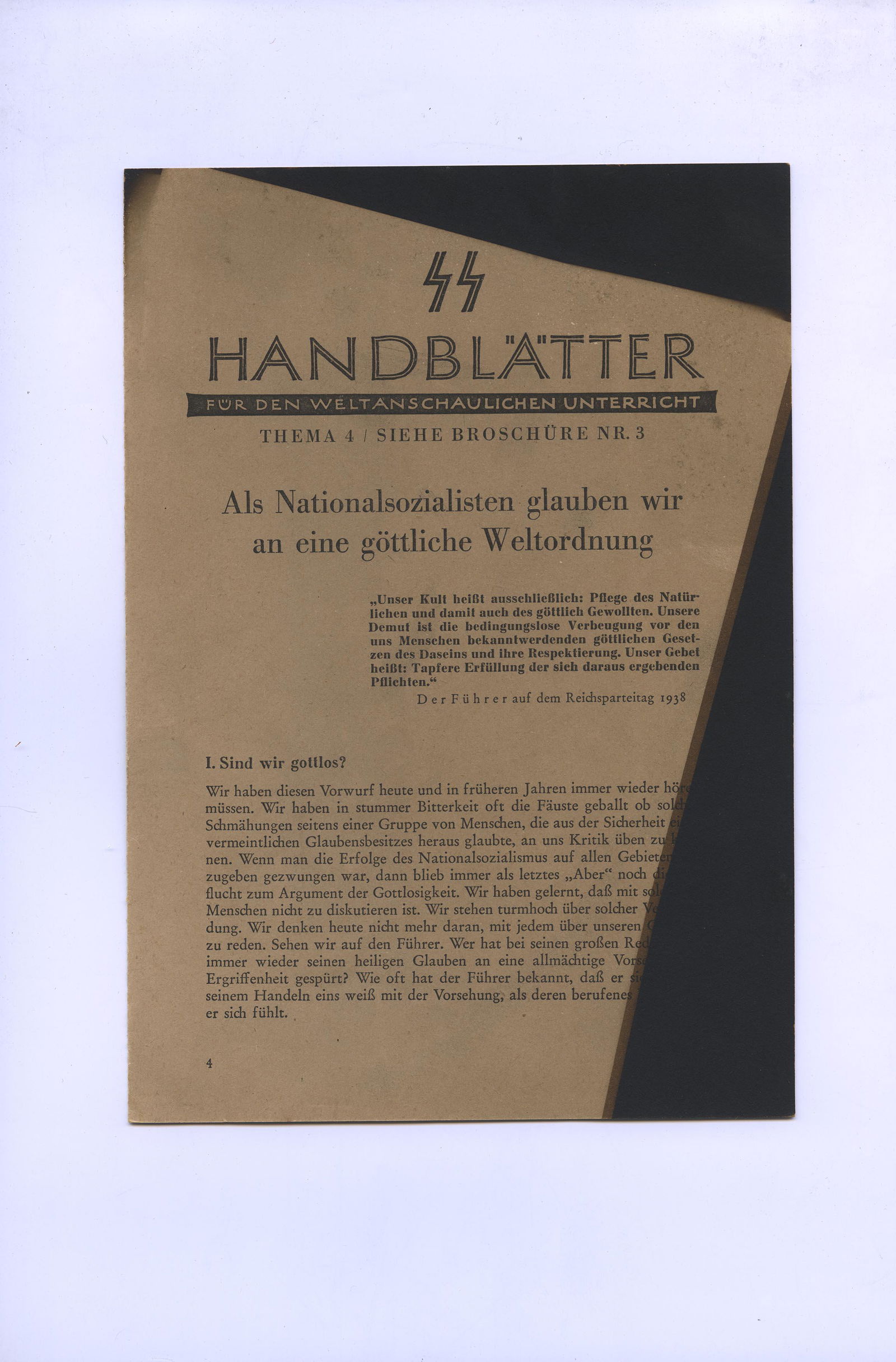 4 copies of the SS Handblatter review. 4 revues SS Handblatter. (1 of 4)