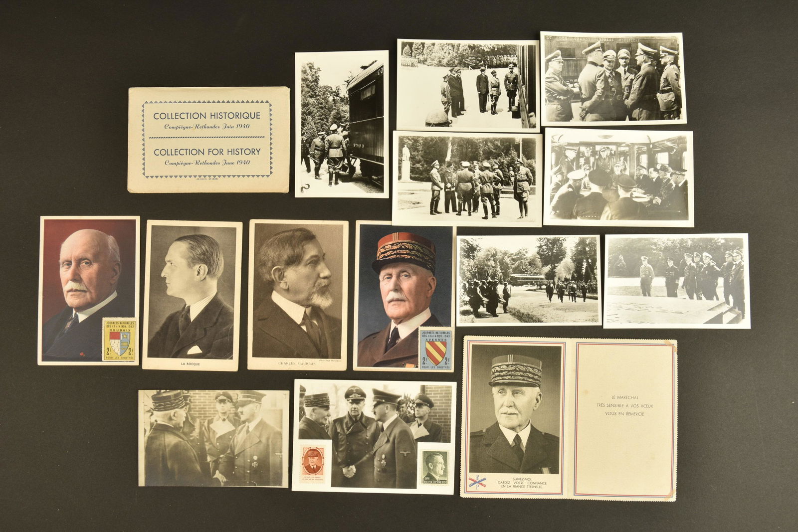 Cartes postales Vichy. Vichy Postcards: Cartes postales Vichy. Huit cartes postales en noir et blanc et couleur. A noter une certaine usure et patine des pieces. Certaines sont obliterees et manuscrites. Divers formats. Etat II+. Gingham po