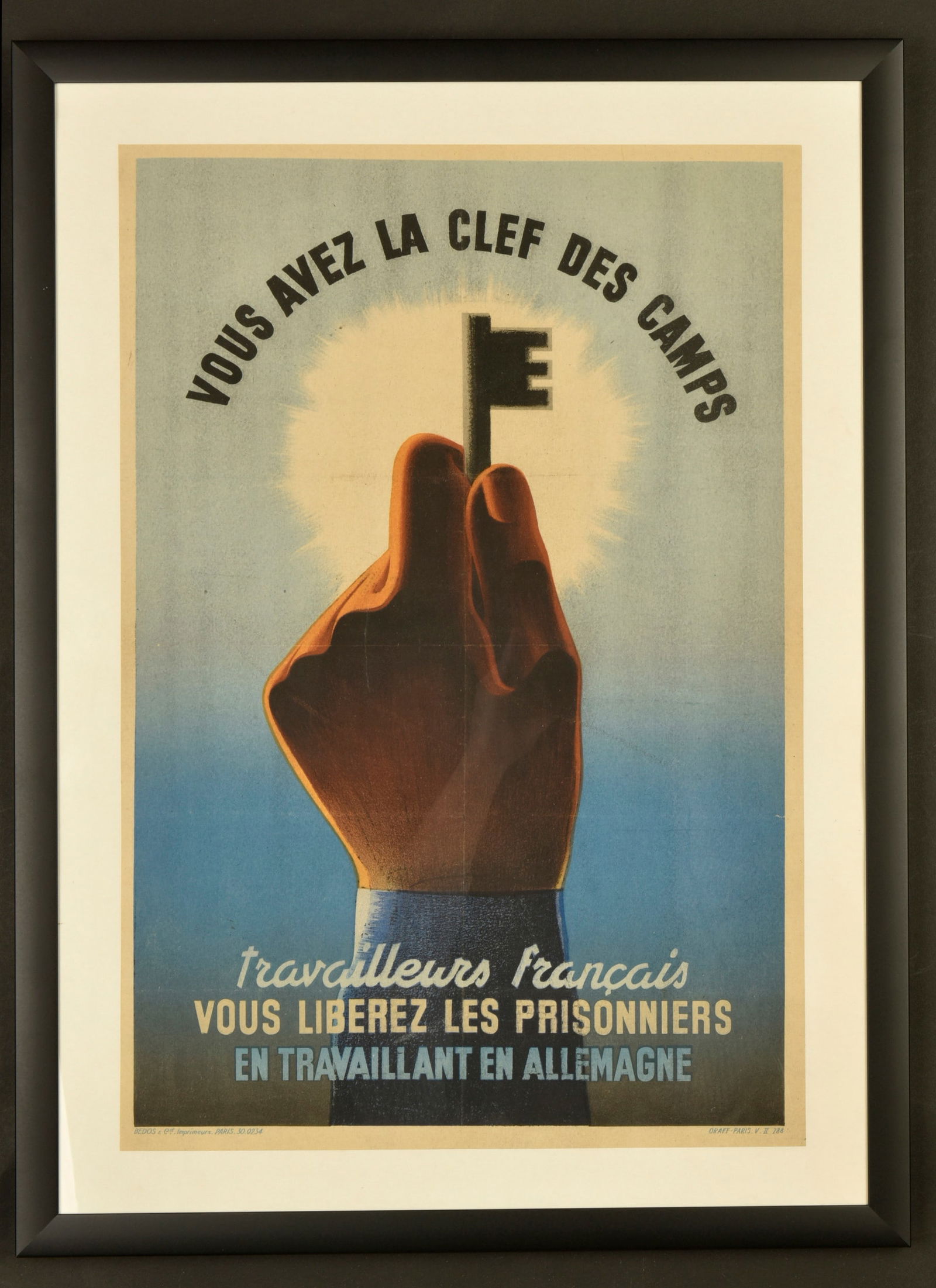 Affiche Prisonniers travaillant en Allemagne. Poster Prisoners working in Germany. (1 of 2)