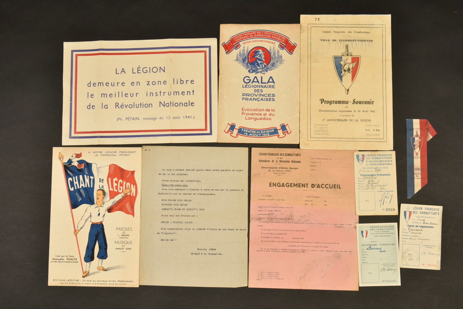 Un lot Legion francaise des combattants. A lot from the French Legion of Combatants. (1 of 6)