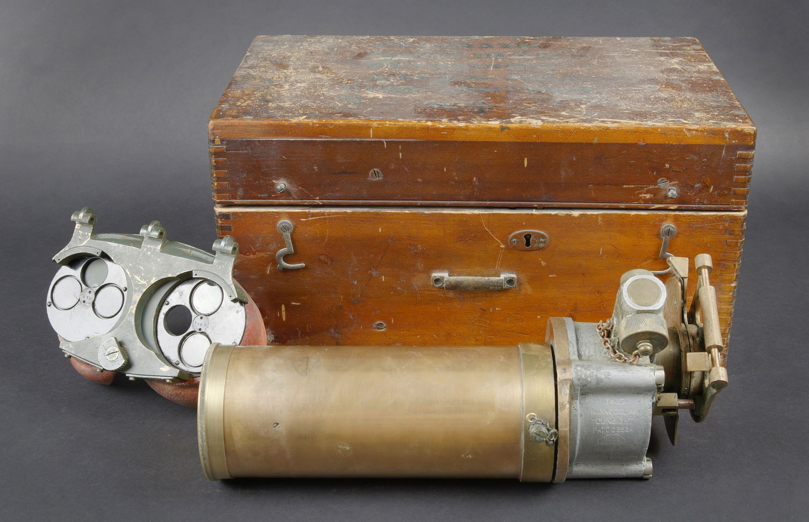 7 x 50 monocular gunsight britannique. British 7 × 50 monocular gunsight. (1 of 16)