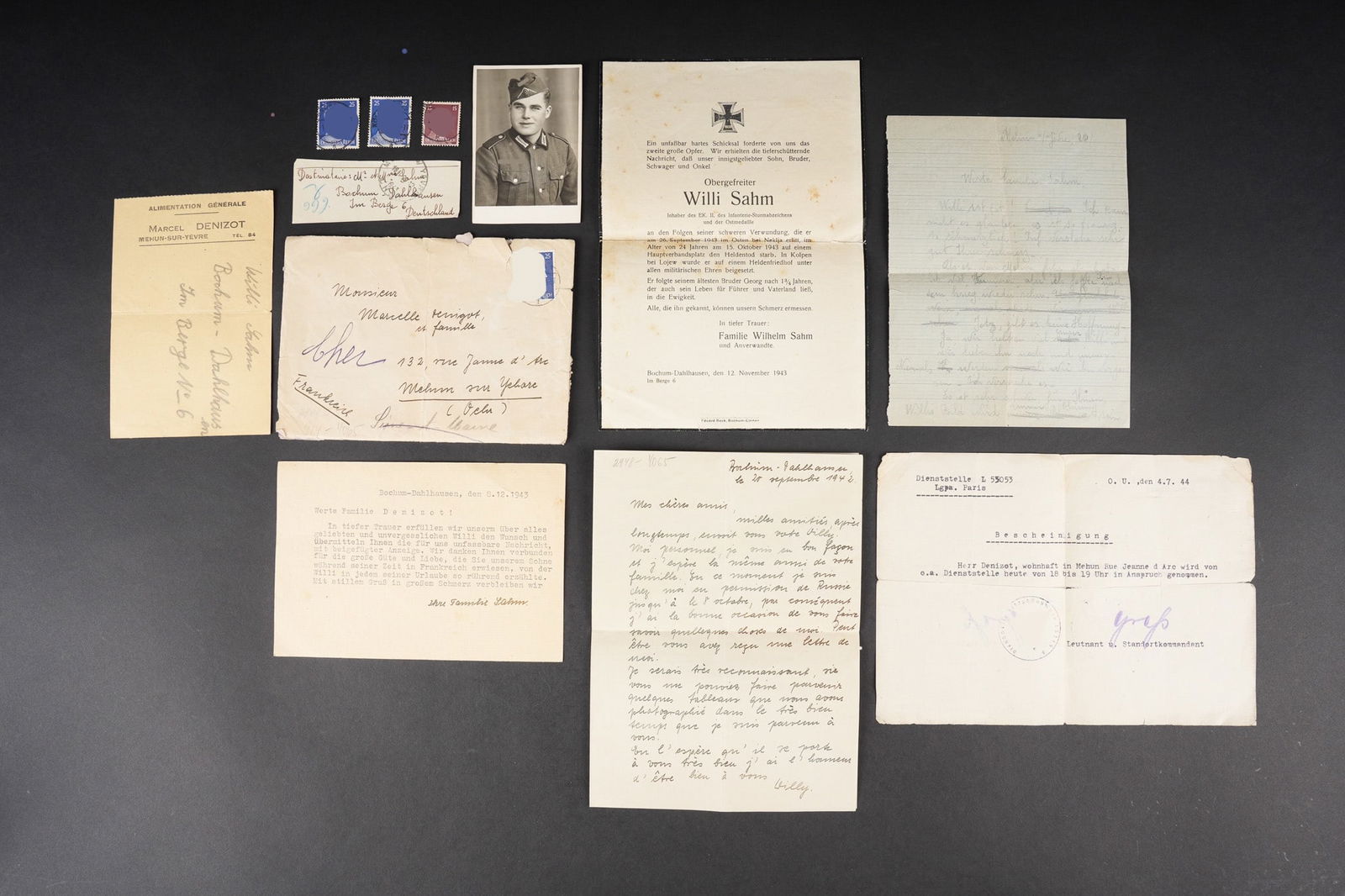 Correspondance entre un Soldat Allemand et une Francaise. Correspondence between a German soldier (1 of 15)