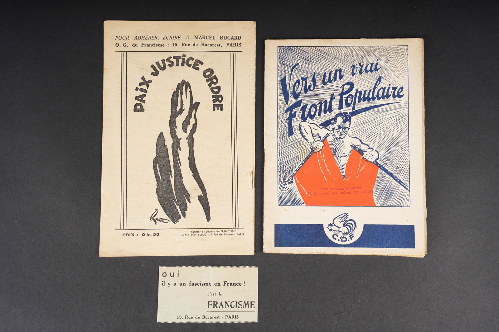 Ensemble de documents sur le Francisme. Group of documents relating to Francisme (1 of 2)