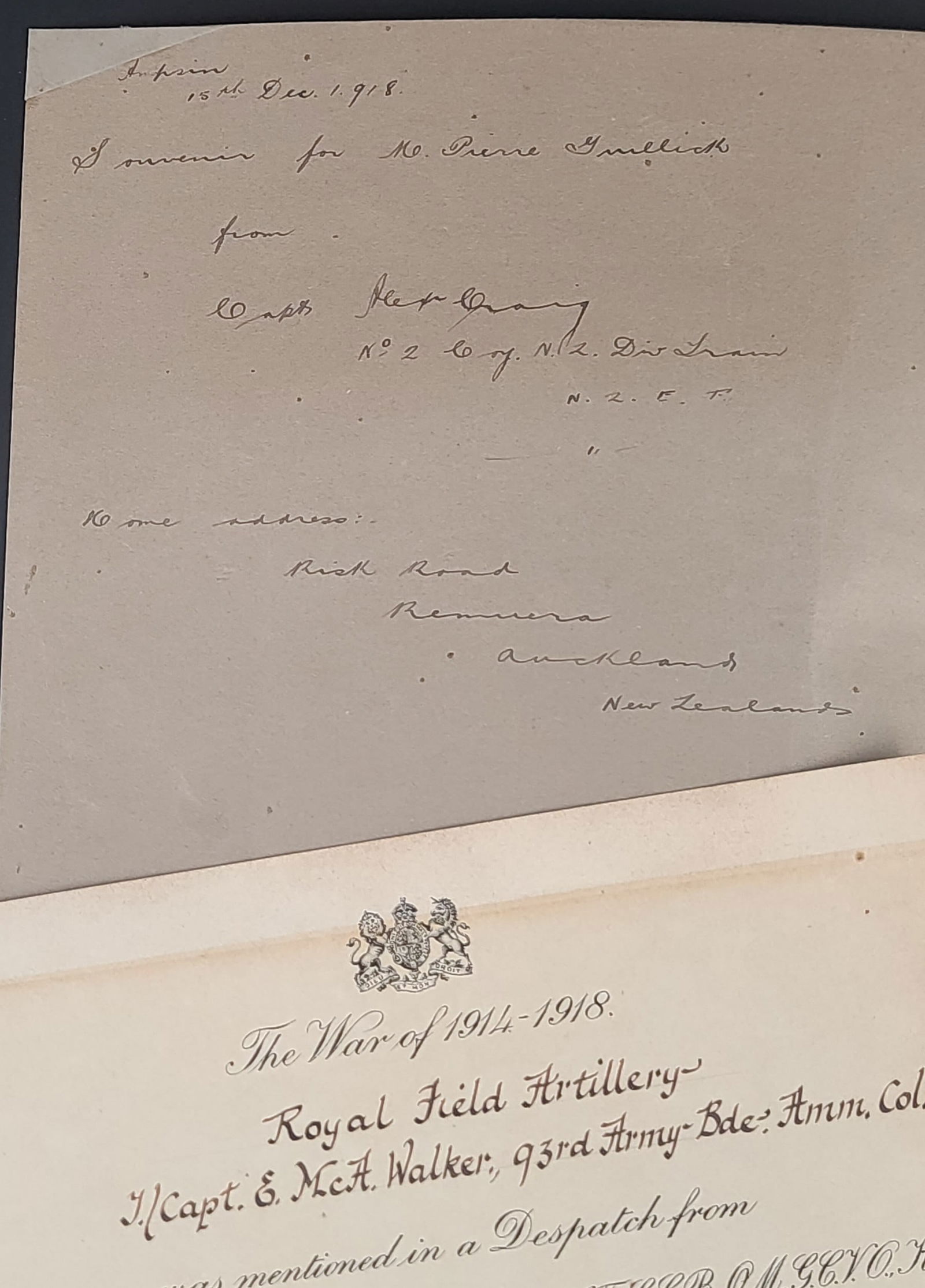 Documents anglais WWI. WWI British document. - 8