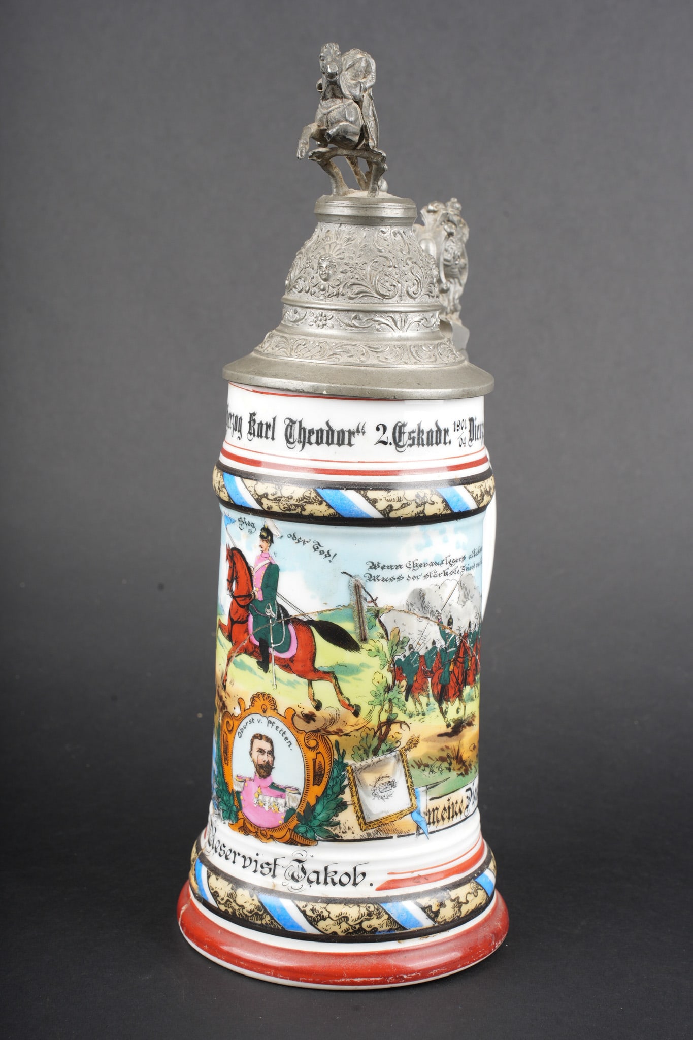 Chope de reserviste du 2e Chevauleger de Dieuze. Reservist tankard of the 2nd Chevauleger from (1 of 10)