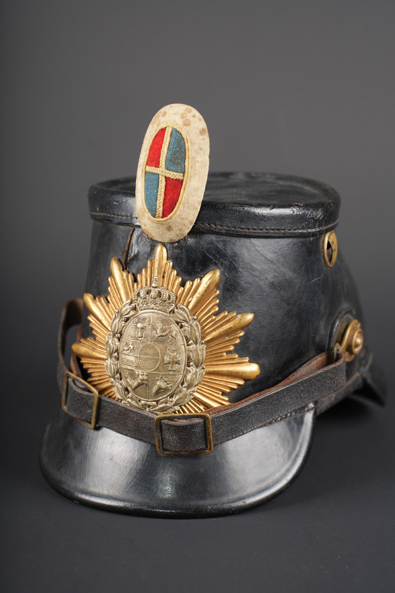 Tschako M1895 troupe du Mecklenburg 14e Jager Bataillon de Colmar. Enlisted M1895 tschako of (1 of 9)