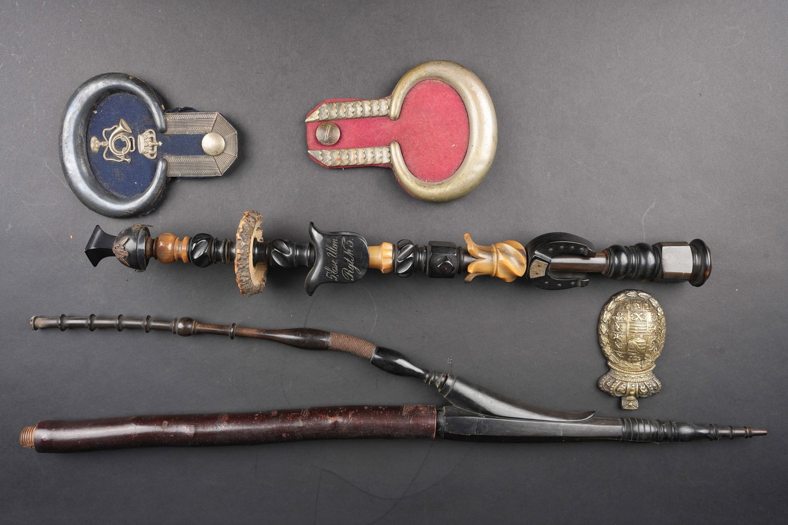Tube de pipe de reserviste de Ulan du UR5, epaulettes et blason allemands imperiaux. Reservist pipe (1 of 10)