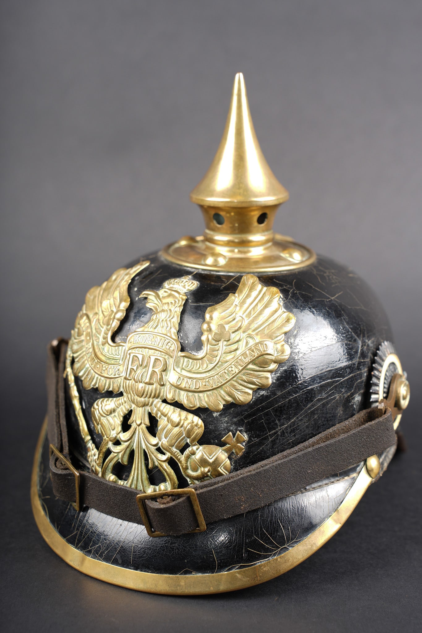 Casque a pointe M1895 troupe du JR158 Lorrain. M1895 enlisted pickelhaube of Lorraine Infantry (1 of 16)
