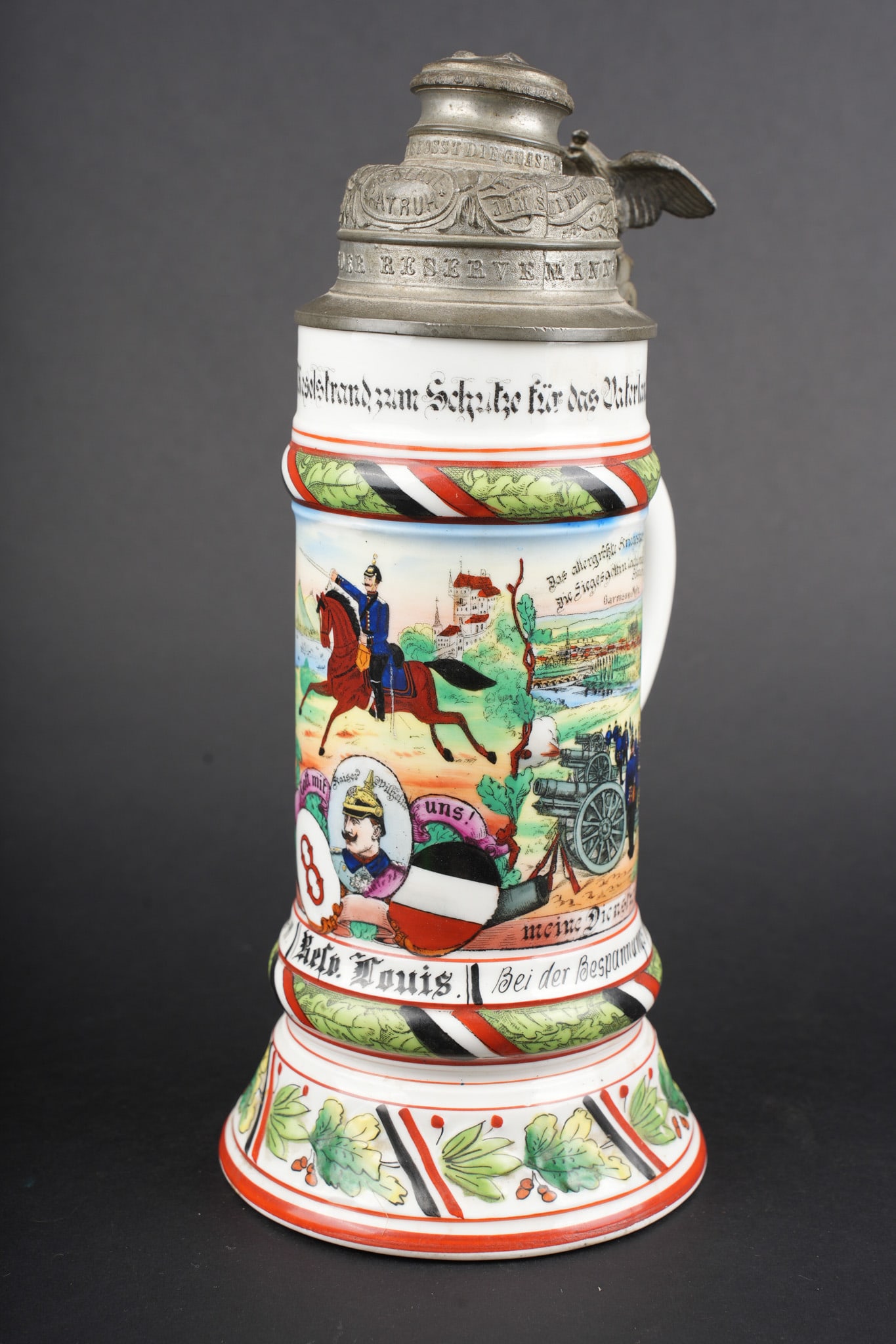 Chope de reserviste du Fuss Artillerie Regiment Nr 8 de Metz. Reservist stein of (1 of 9)