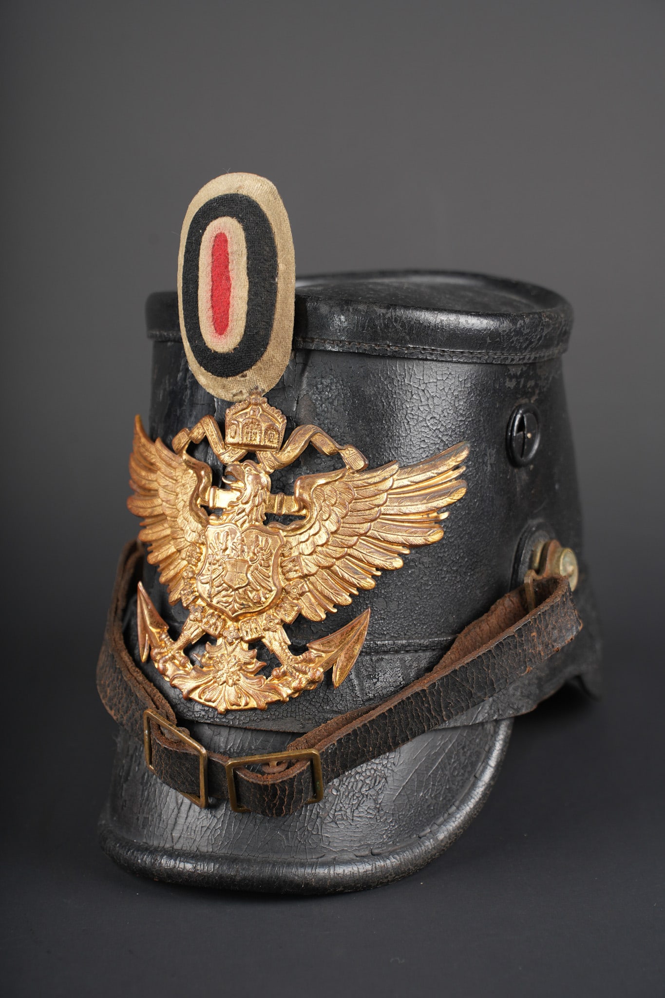 Tschako M1895 troupe de See Bataillon. M1895 enlisted man’s tschako of a See-Bataillon. (1 of 10)