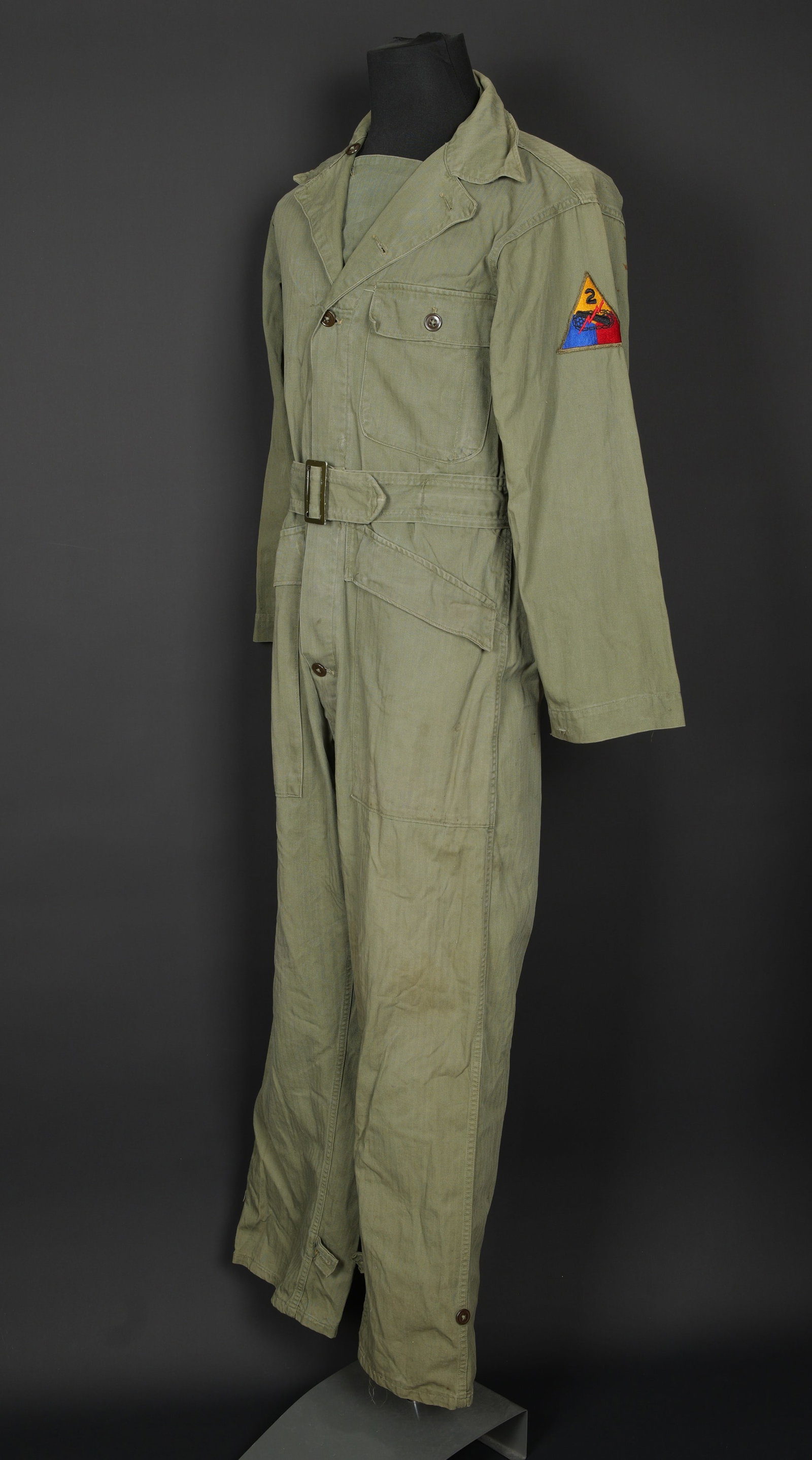 Combinaison HBT de la 2eme DB US. US 2nd Armored Division HBT coveralls. (1 of 13)