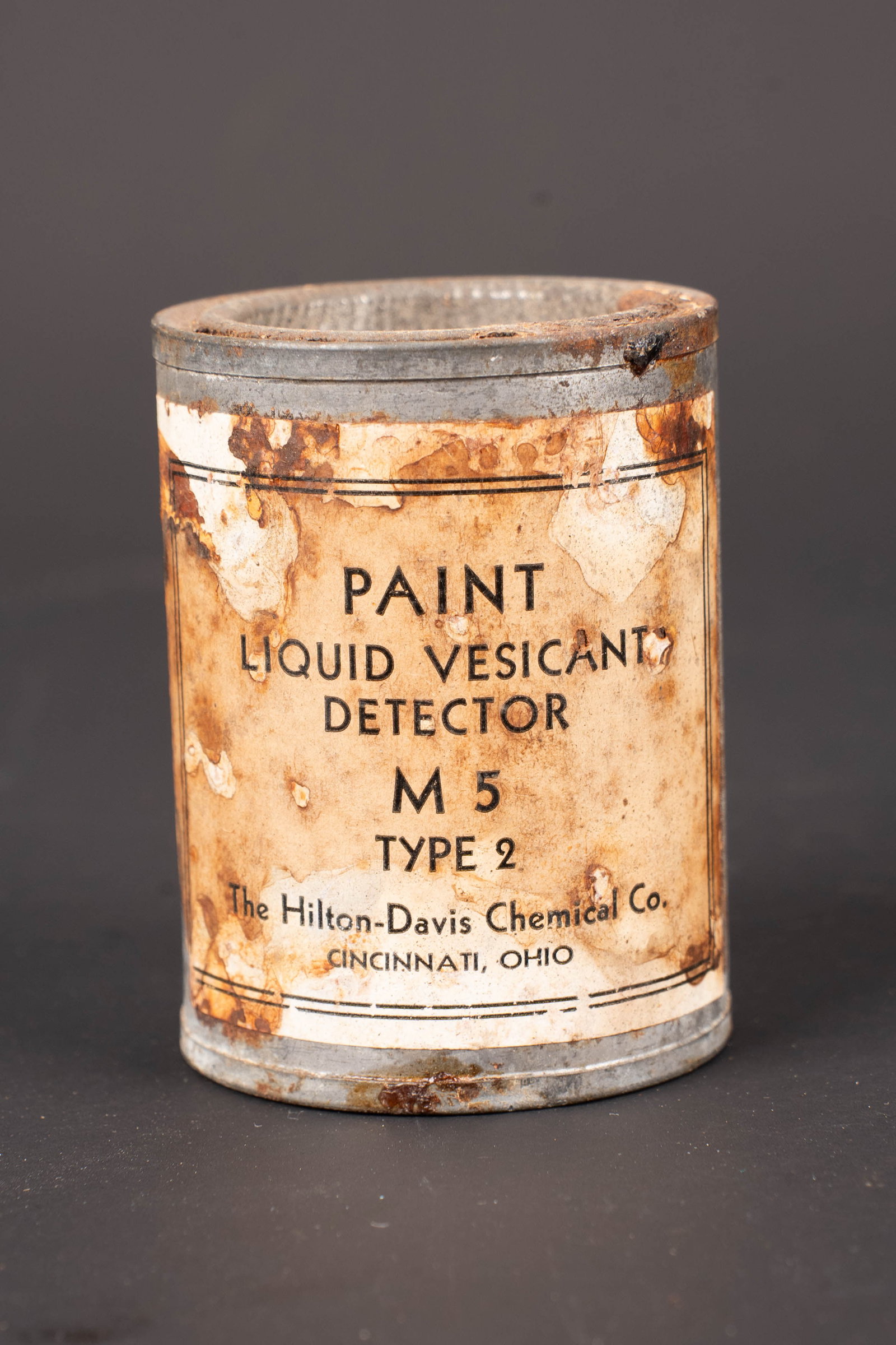 Pot de Vesican detector M5. M5 vesicant detector container. (1 of 2)