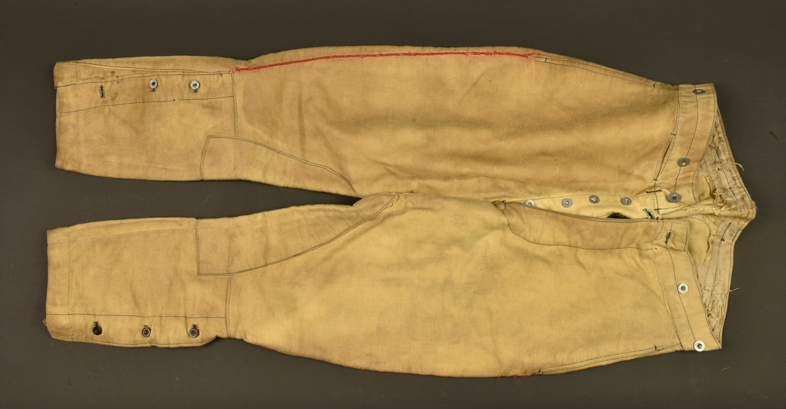 Pantalon culotte francais d artilleur en ratine. French artillery ratine cloth breeches (1 of 11)