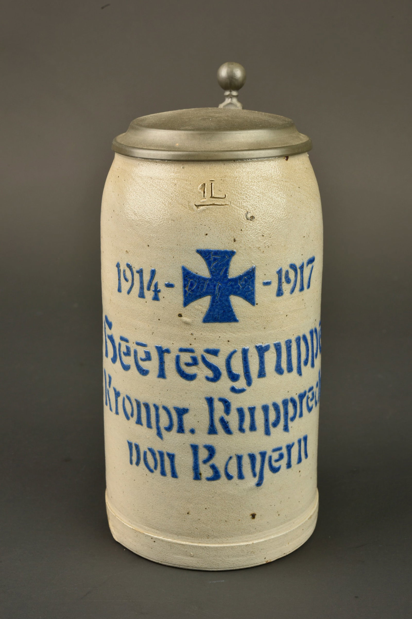 Chope en gres Kronprinz Rupprecht von Bayern 1917. Stoneware stein Kronprinz Rupprecht von Bayern (1 of 6)