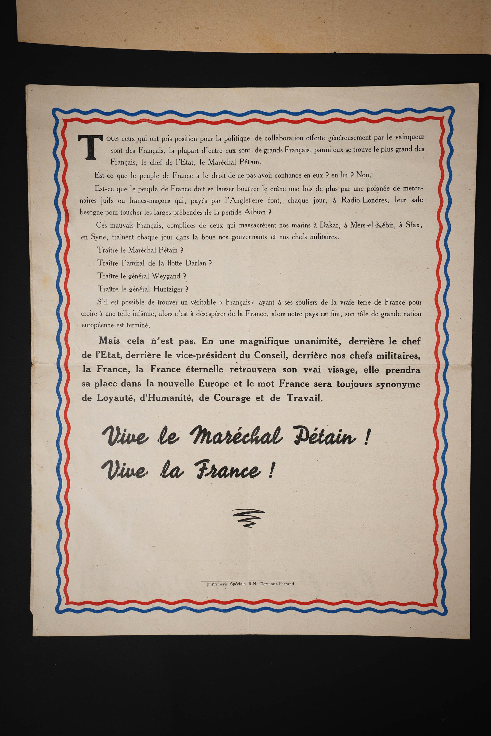 Documents Vichy. Vichy documents. - 7