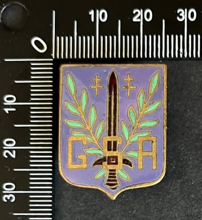 FRANCE Dpt55 INSIGNES FFI. France FFI insignia Department 55: Insigne Groupe Special de Resistance (tirage estime 5) Sans emaille Ref Dictionnaire d identication des Insignes de la Resistance Francaise (ed 2026 - Roland Gerdil). Special Resistance Group insignia