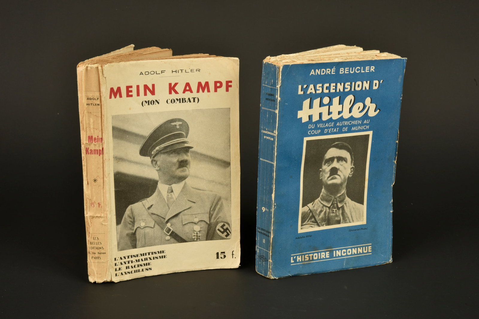 Mein kampf.: Mein Kampf. Comprenant un livre Mein Kampf en francais, editions Les Belles editions Paris. Un livre de Andre Beucler L ascension d Hitler, editions l histoire inconnue. Date janvier 1937. A noter une