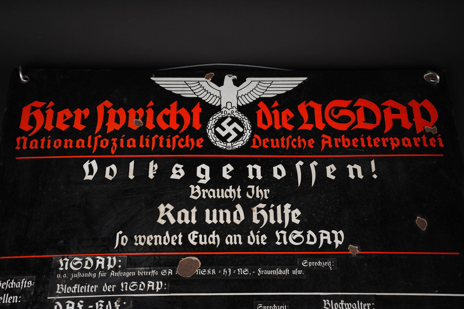 Plaque de programme du NSDAP. NSDAP programme plaque. - 2