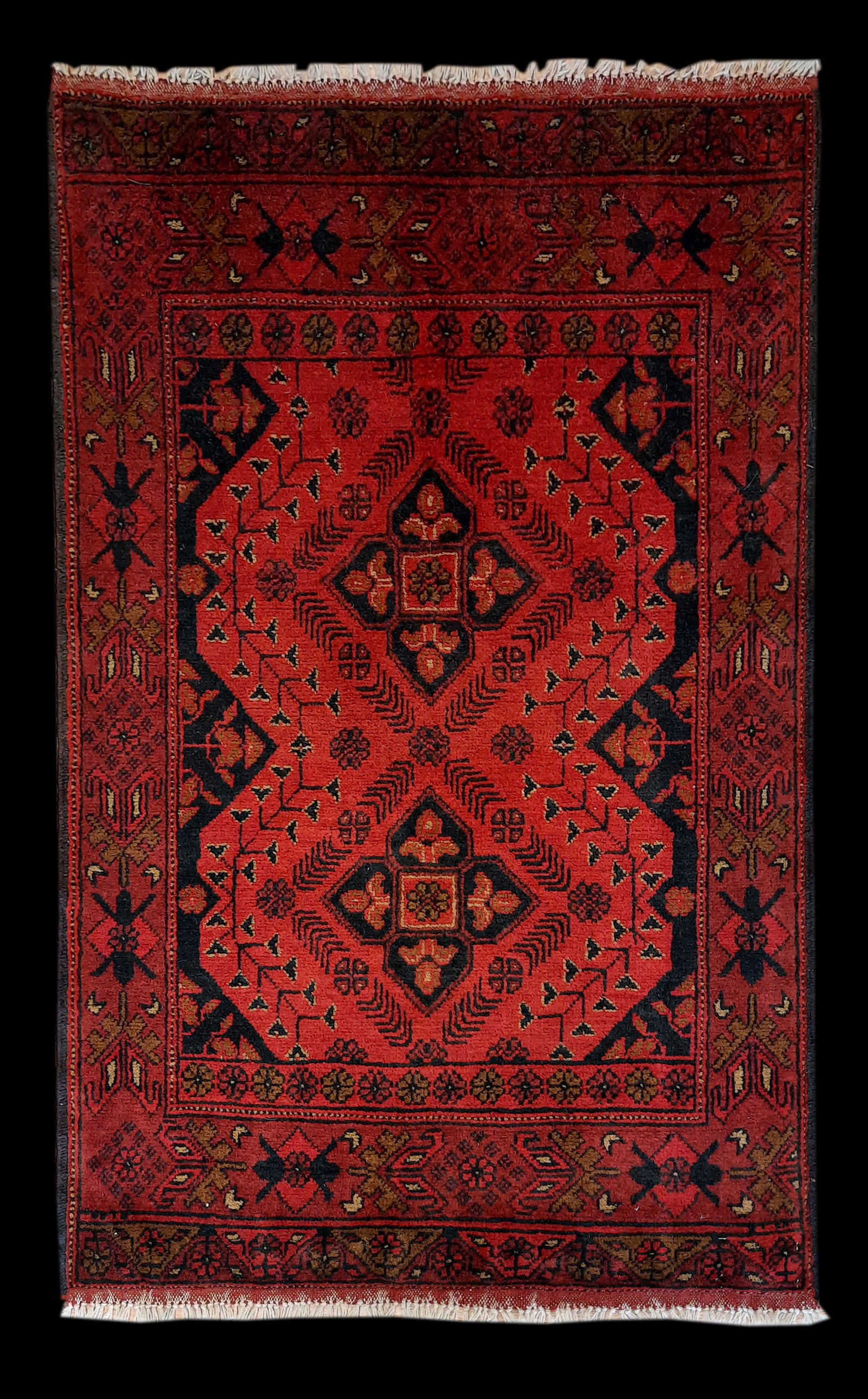 New 4' 2" x 2' 7" Pakistani Khan Mohammed Scatter Rug (1 of 3)