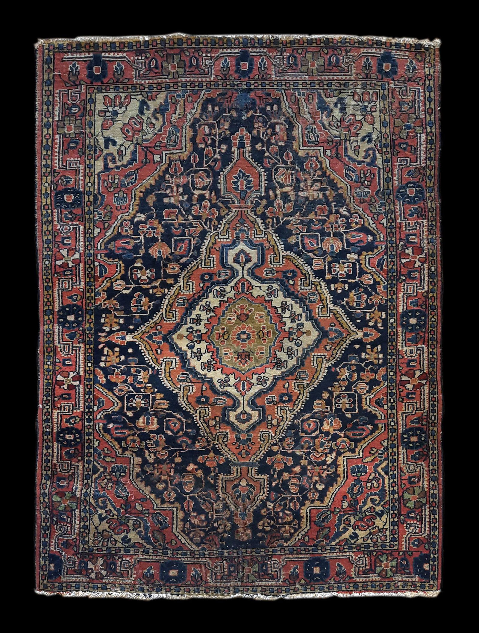 Semi-Antiique 5' 1" x 3' 8" Persian Josan Sarouk Throw (1 of 2)