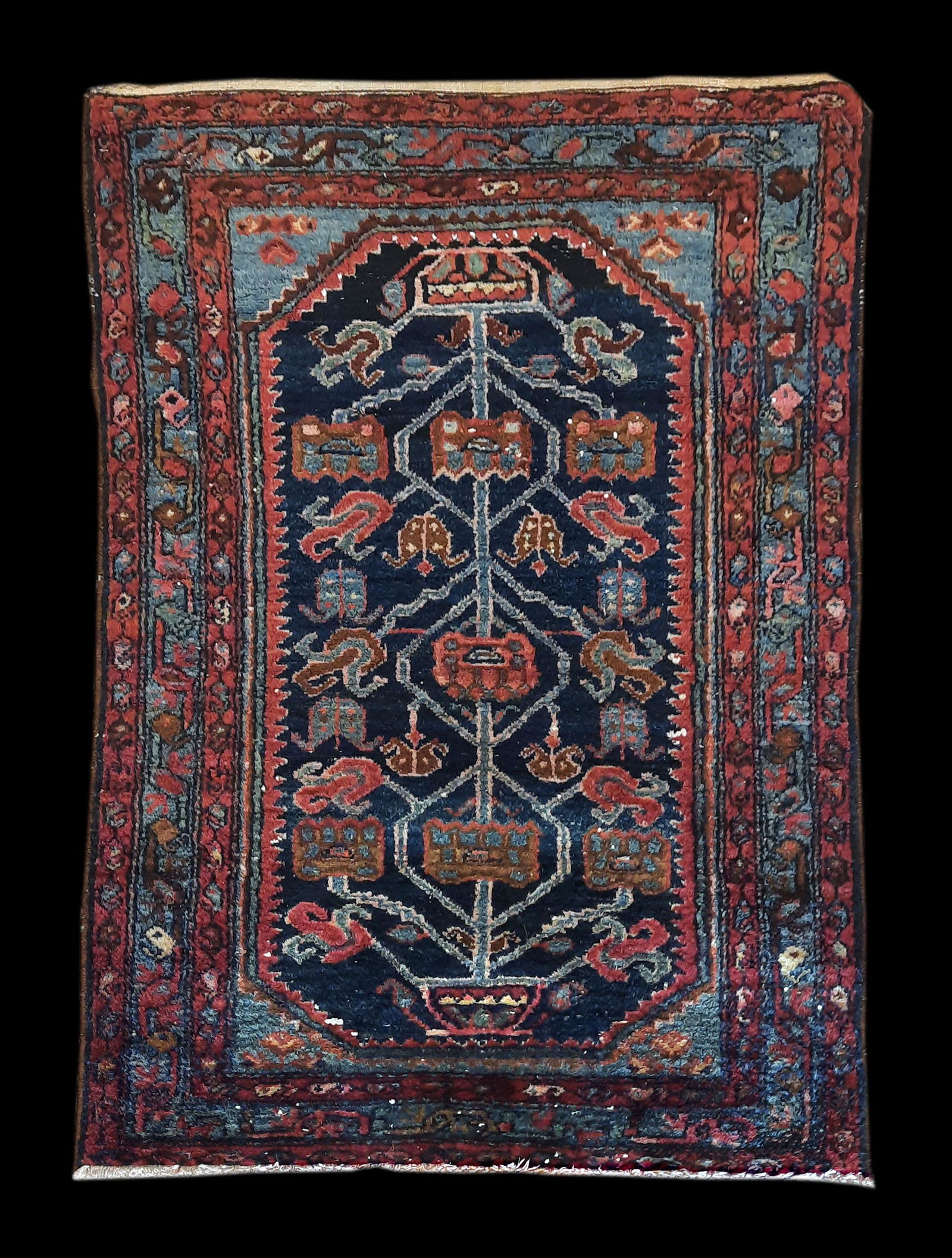 Antique 3' 8" x 2' 7" Persian Hamadan Scatter Rug (1 of 2)
