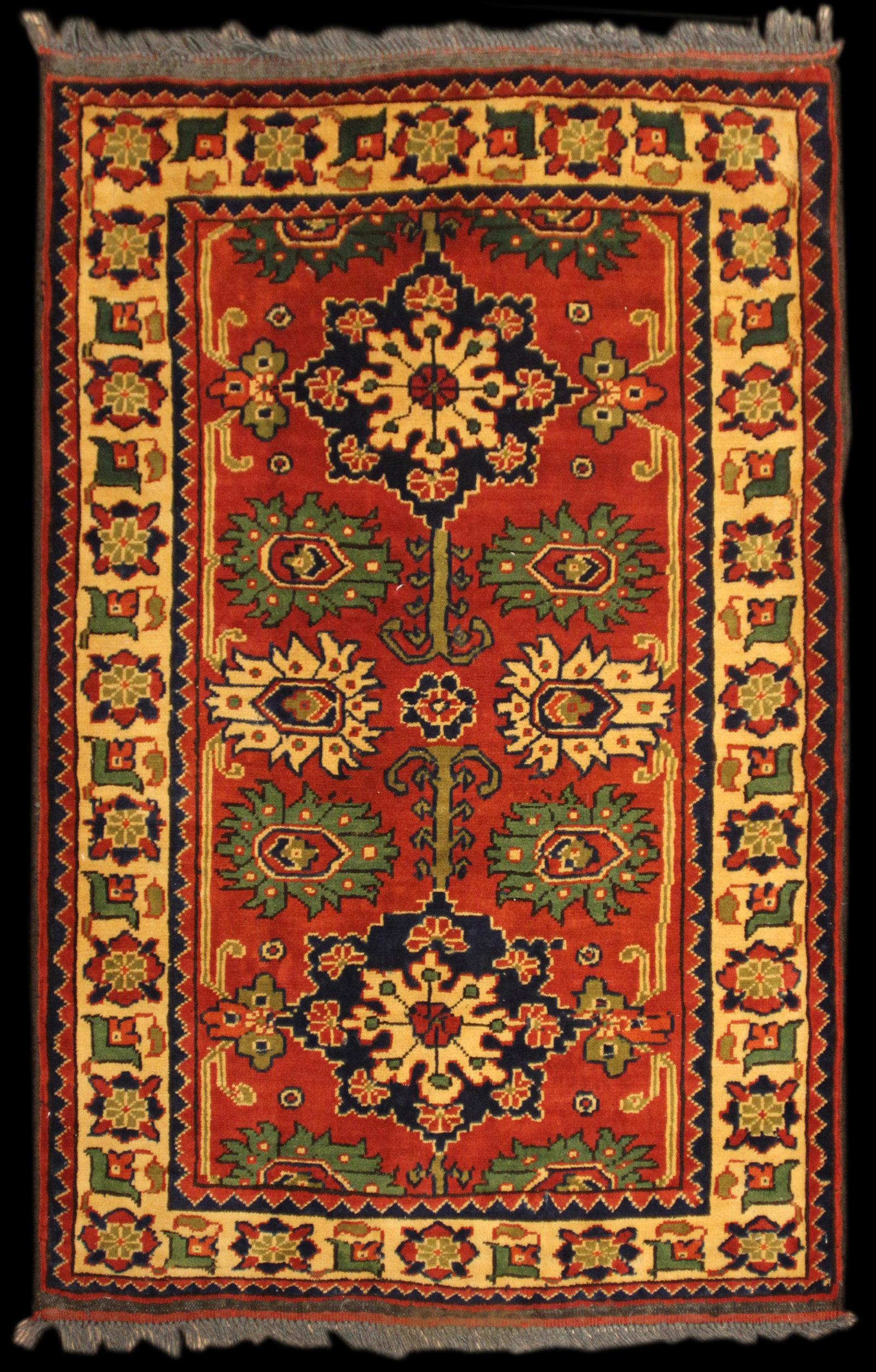 New 3' 11" x 2' 6" Afghani Kargi Hand-knotted Throw Rug (1 of 2)