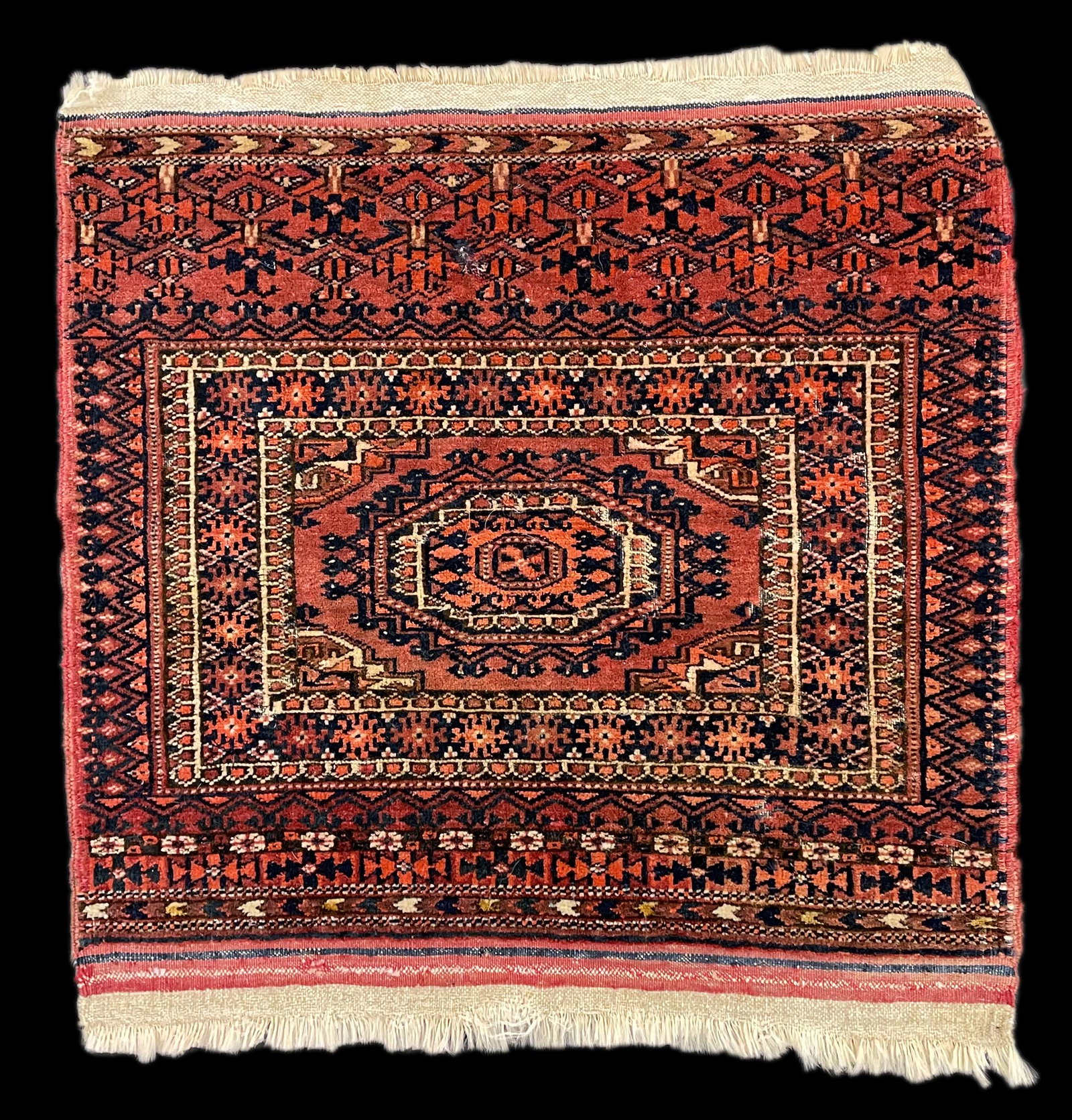 Antique 1' 7" x 1' 2"  Hand-Knotted Turkoman Bag Face (1 of 2)