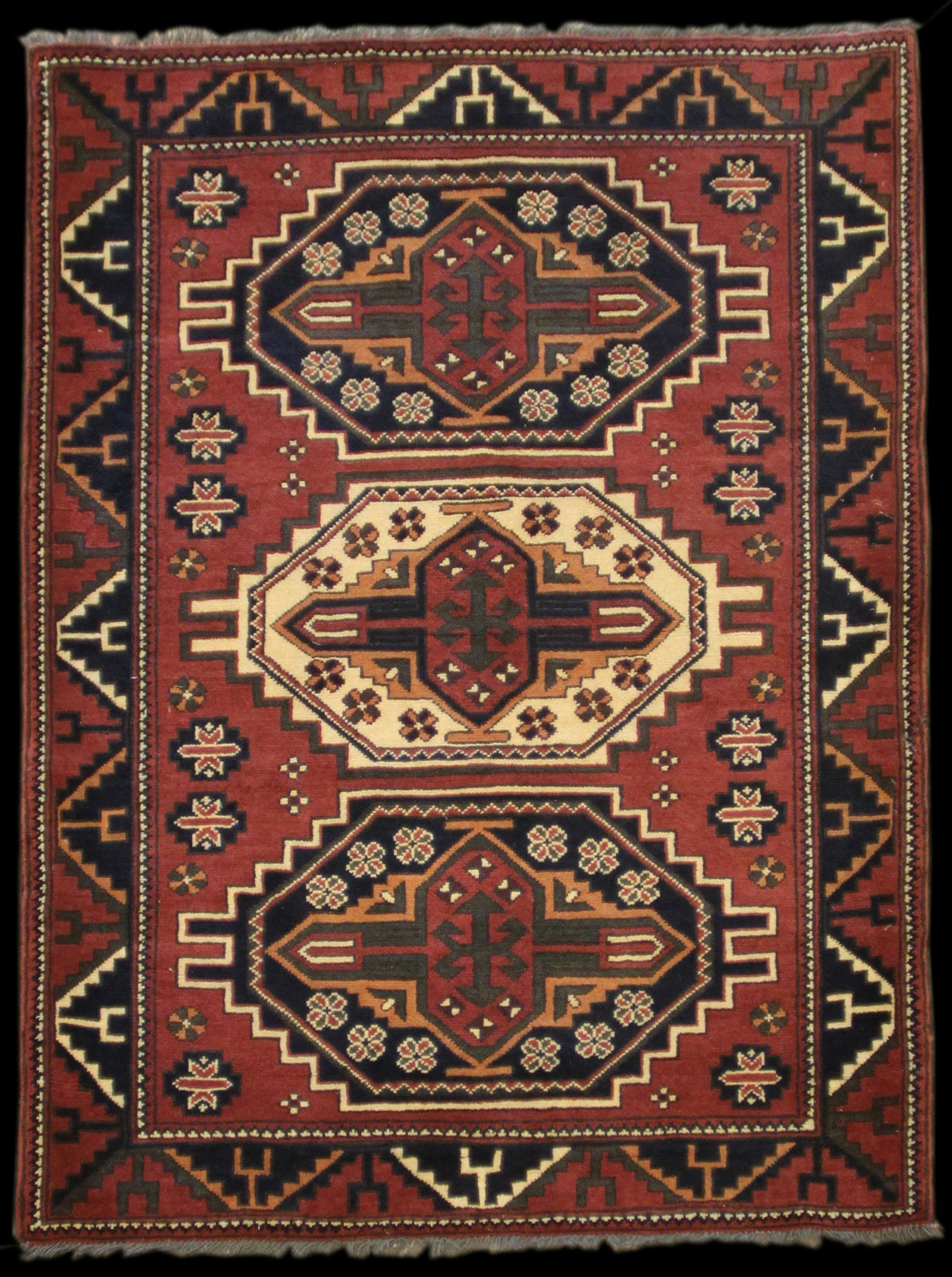 New 4' 11" x 3' 8" Pakistani Kargi Throw Rug (1 of 2)