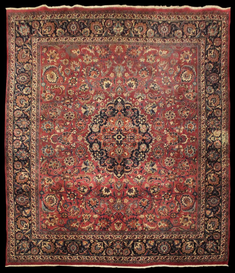 Semi-Antique 11' 0" x 9' 6" Persian Mashad: Semi-Antique 11' 0" x 9' 6" Persian Mashad Fine Estate Rugs was a full service, retail handmade rug & carpet dealer in Indianapolis, IN from 2005-2020. When the pandemic hit, we made the difficult dec