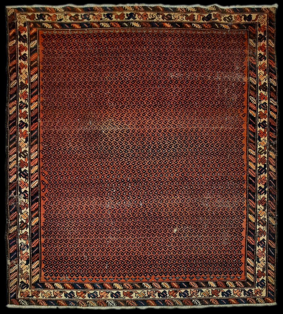 Antique 6' 2" x 5' 5" Persian Hamadan: Antique 6' 2" x 5' 5" Persian Hamadan Fine Estate Rugs was a full service, retail handmade rug & carpet dealer in Indianapolis, IN from 2005-2020. When the pandemic hit, we made the difficult decision