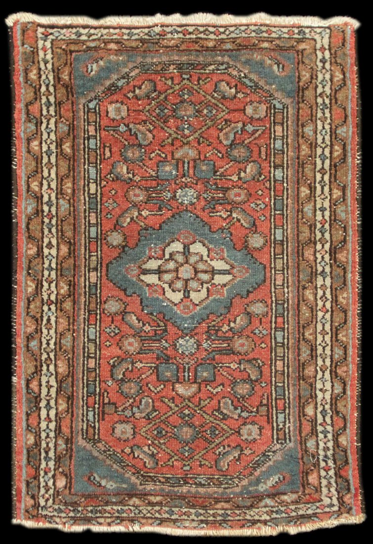 Antique 1' 11" x 2' 9" Persian Hamadan: Antique 1' 11" x 2' 9" Persian Hamadan Fine Estate Rugs was a full service, retail handmade rug & carpet dealer in Indianapolis, IN from 2005-2020. When the pandemic hit, we made the difficult decisio