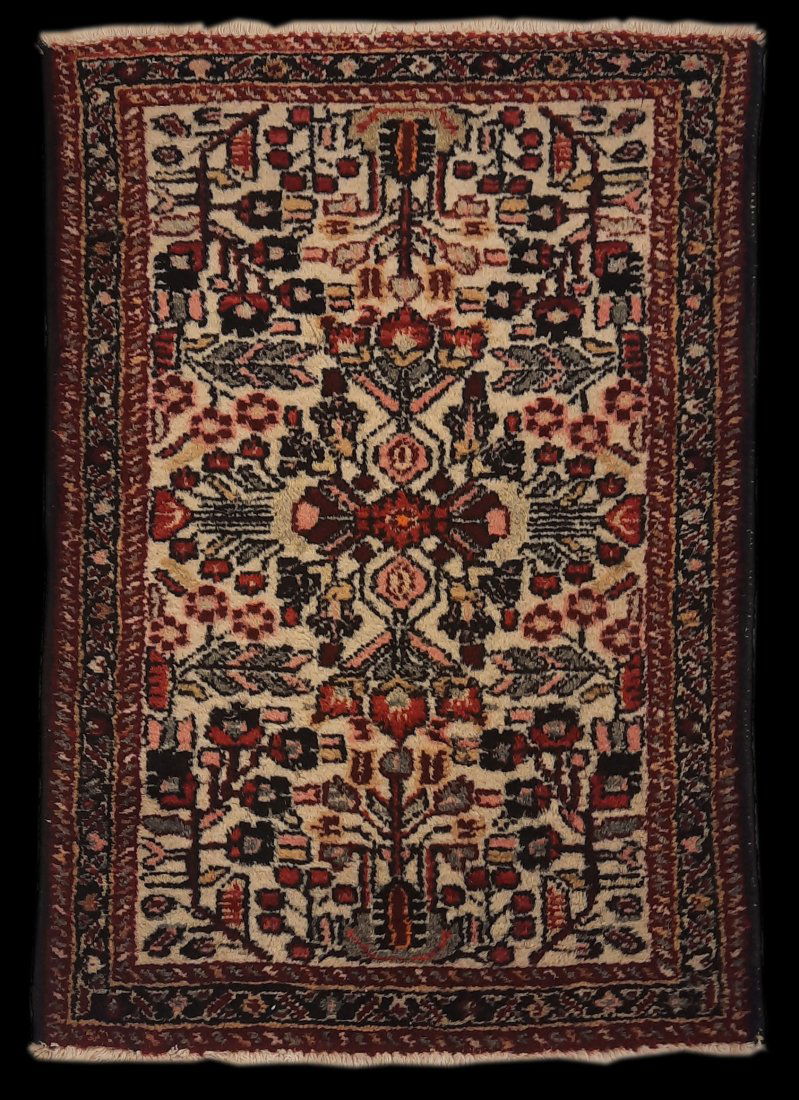 Semi-Antique 3' 0" x 2' 0" Persian Hamadan: Semi-Antique 3' 0" x 2' 0" Persian Hamadan Fine Estate Rugs was a full service, retail handmade rug & carpet dealer in Indianapolis, IN from 2005-2020. When the pandemic hit, we made the difficult dec
